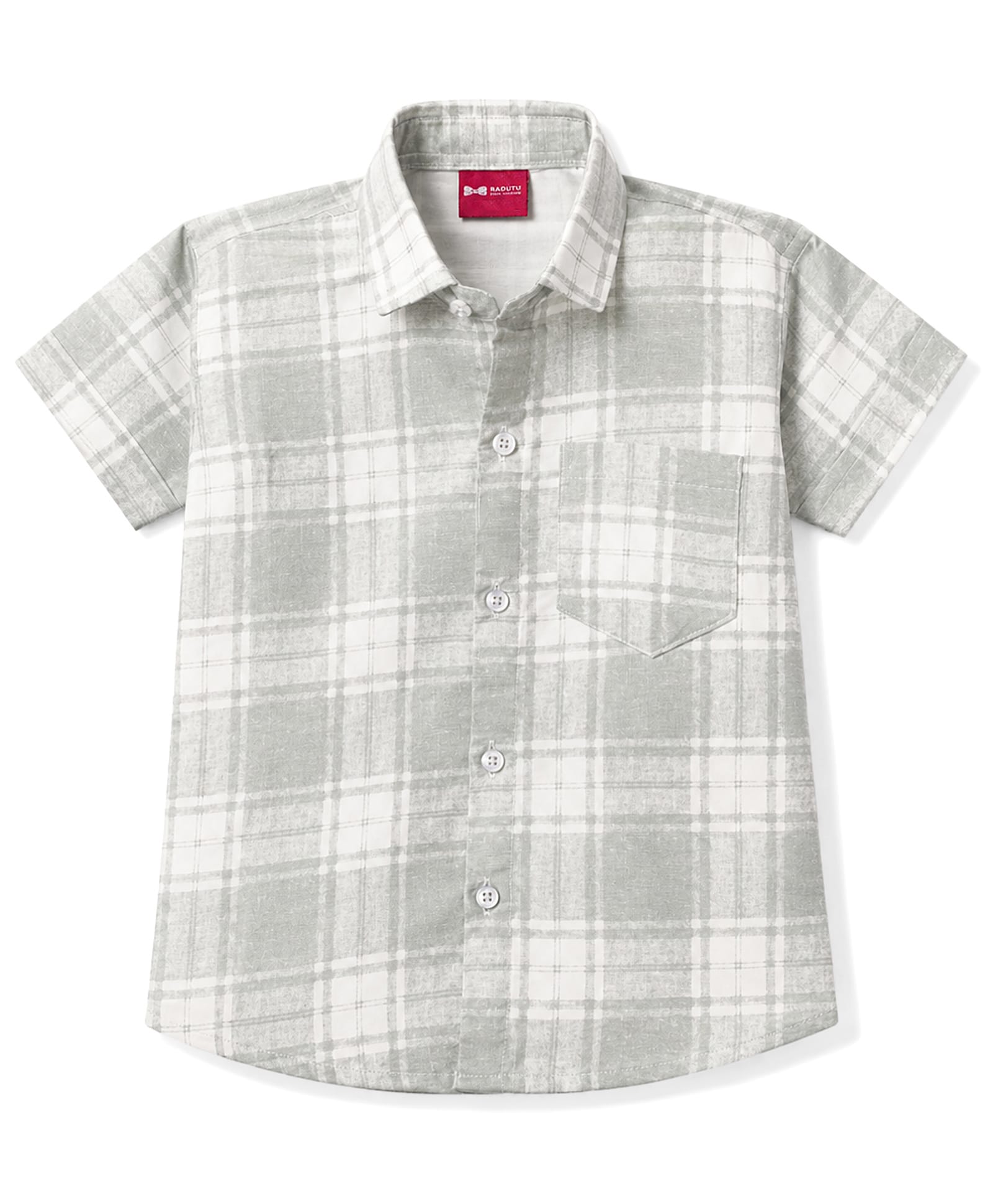 Radutu Cotton Woven Half Sleeves Shirt with Checks -Grey-picture-25