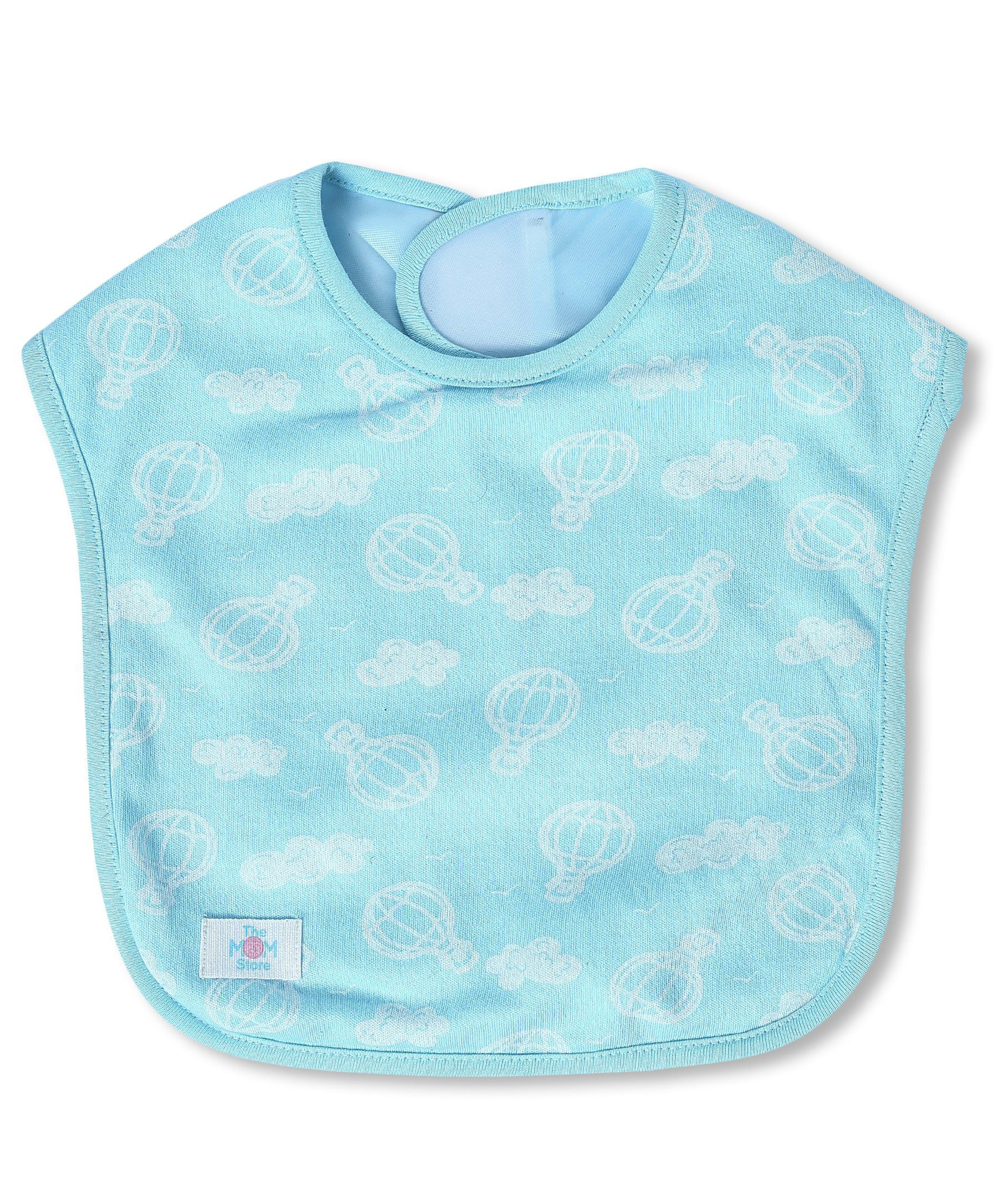 The Mom Store Cotton Waterproof Sky Drift Feeding Bib - Light Blue-picture-34