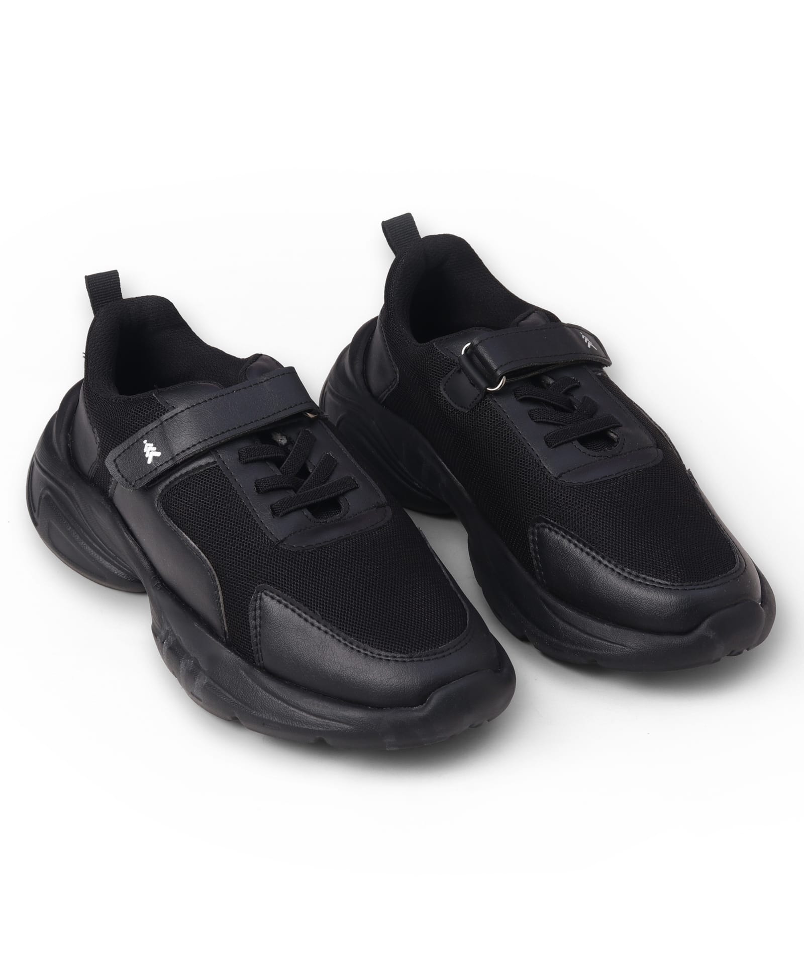 Pine Kids School Shoes with Velcro Closure - Black-picture-11