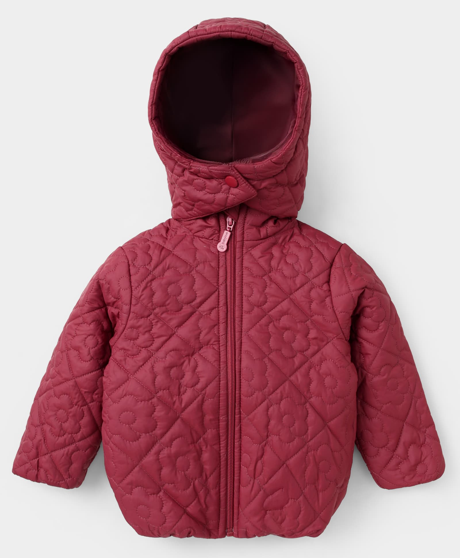 Babyoye Woven 180Gsm Polyfill And Inner Lining Taffeta Full Sleeves Padded Quilted Hooded Jacket - Maroon-picture-35