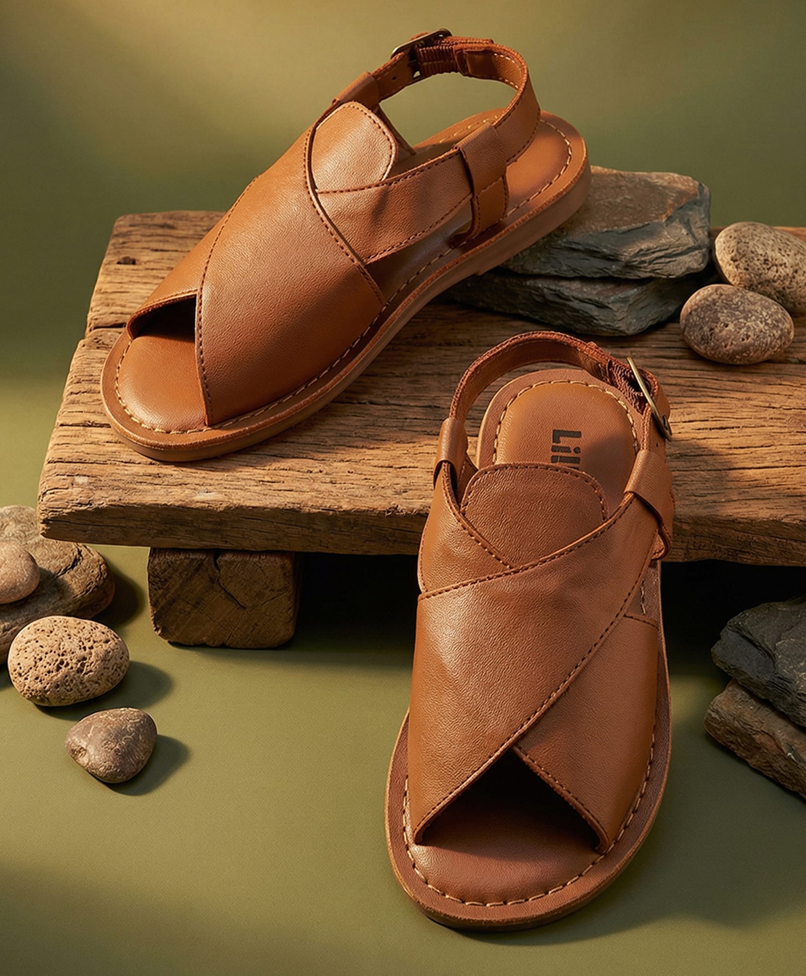 LIL PITAARA Solid Buckle Closure Sandals - Brown-picture-13