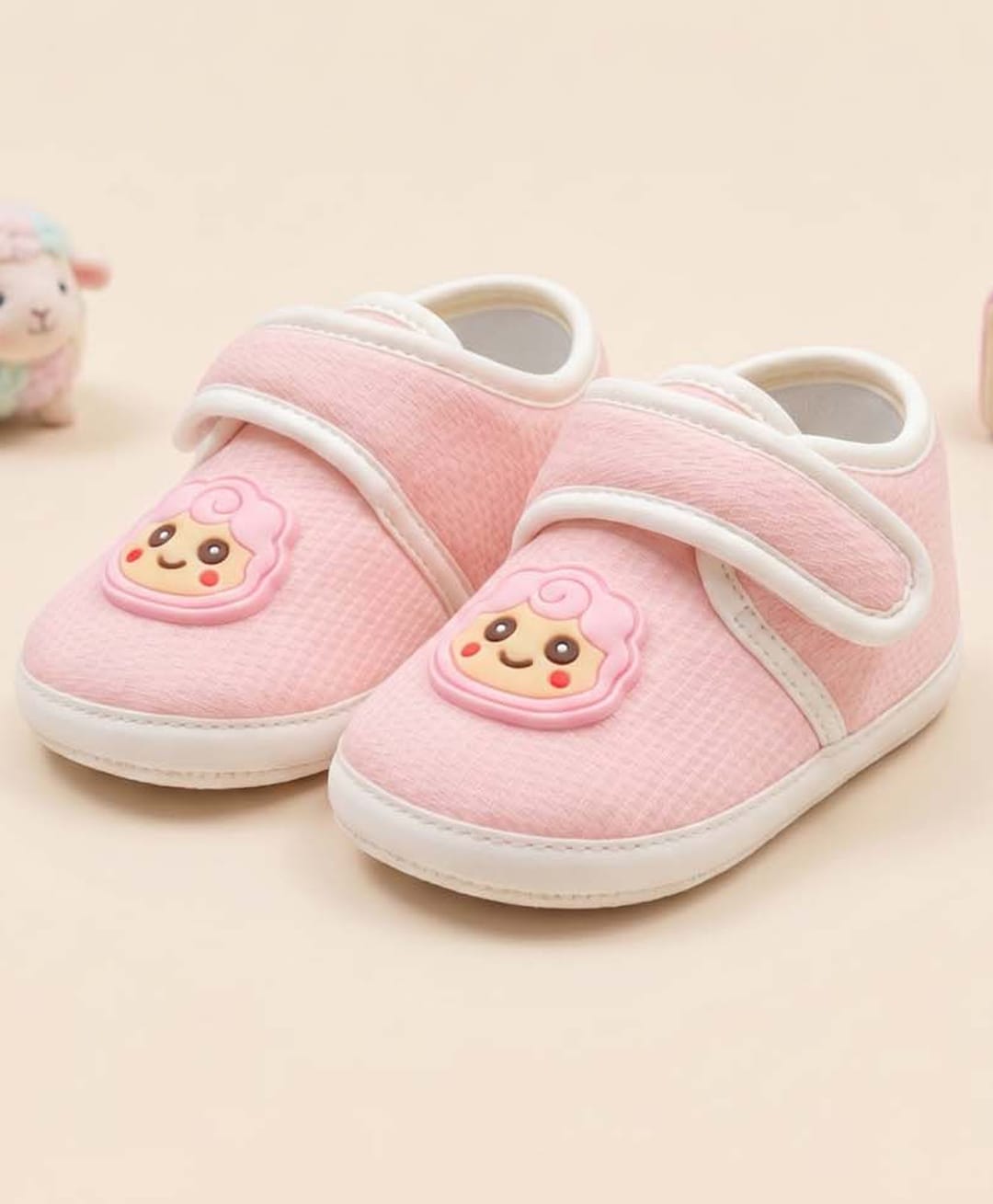 Baby Moo Cartoon Applique Detailed Velcro Closure Booties - Pink-picture-18