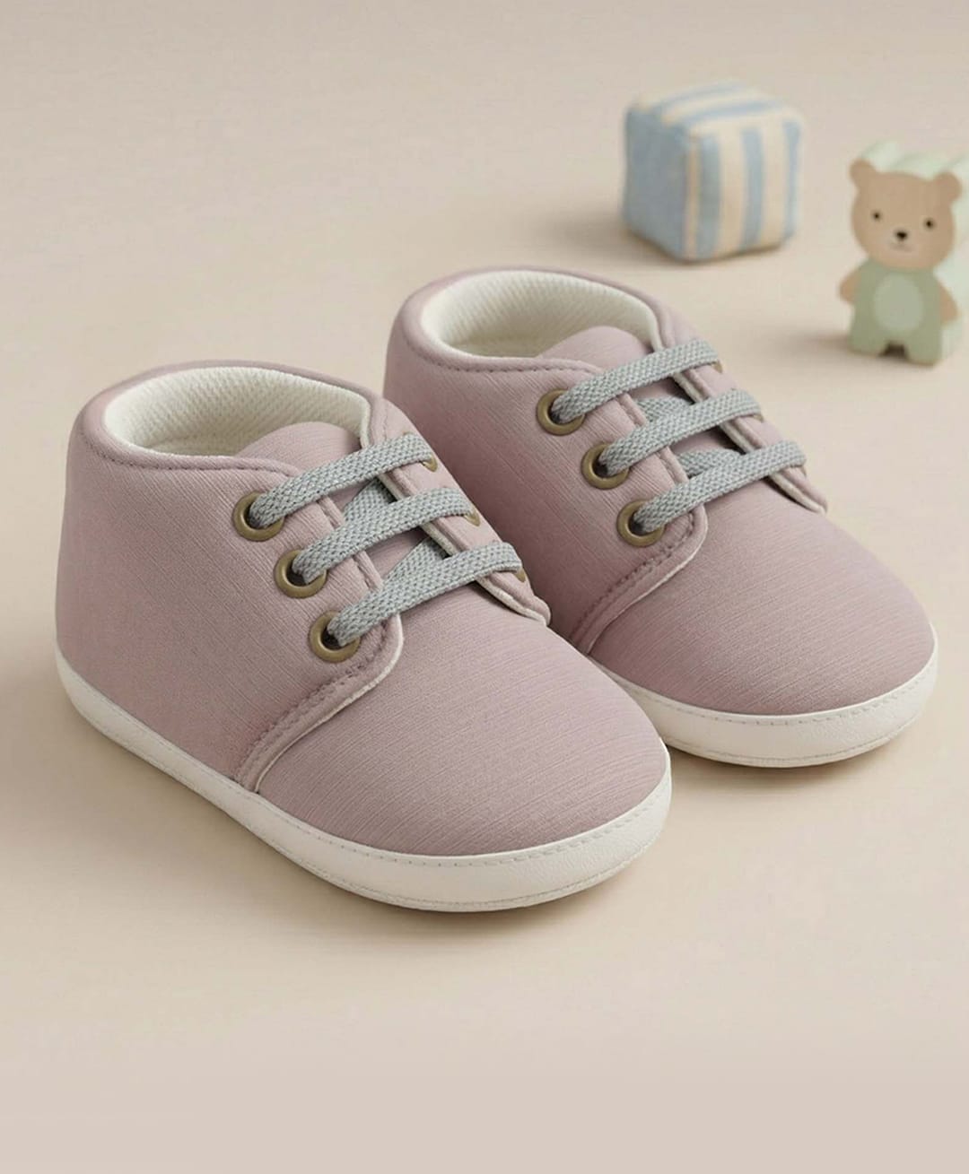 Baby Moo Lace Detailed Slip On Booties - Dusky Lavender-picture-25