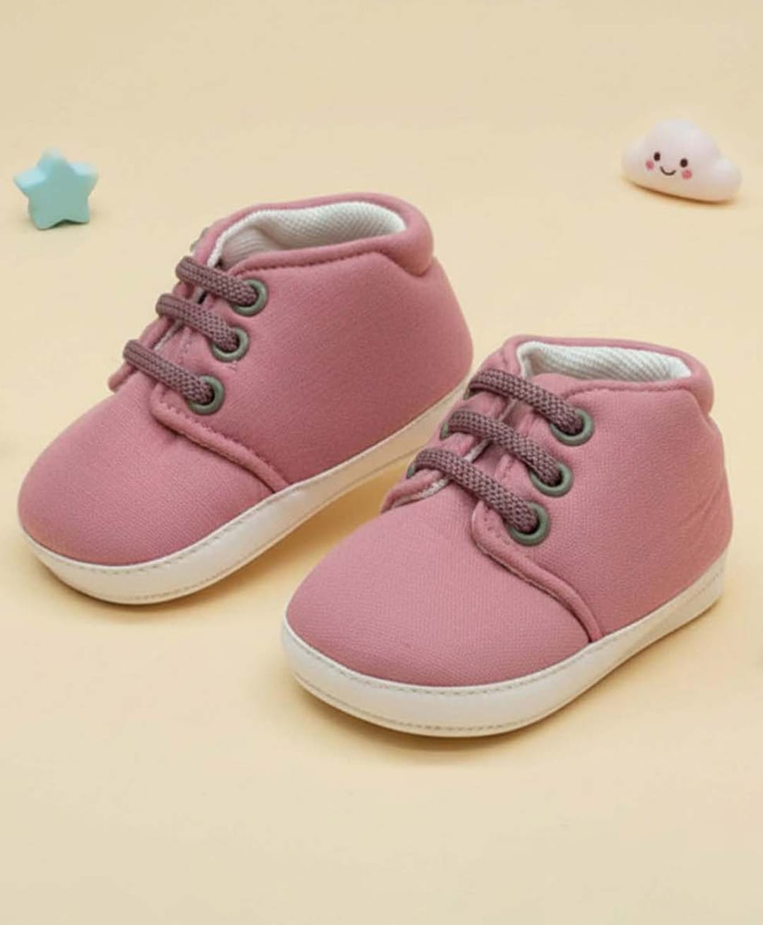 Baby Moo Lace Detailed Slip On Booties - Pink-picture-46