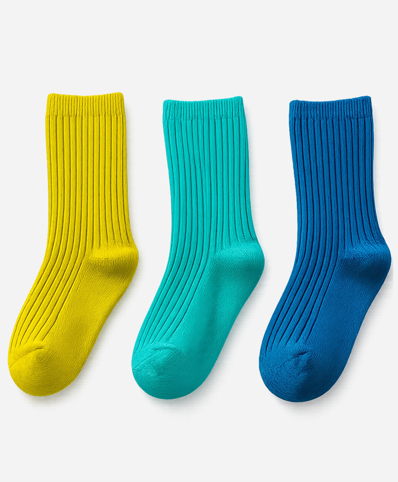 Little Surprise Box Knit Pack Of 3 Ribbed Socks - Olive Mint & Teal-picture-22