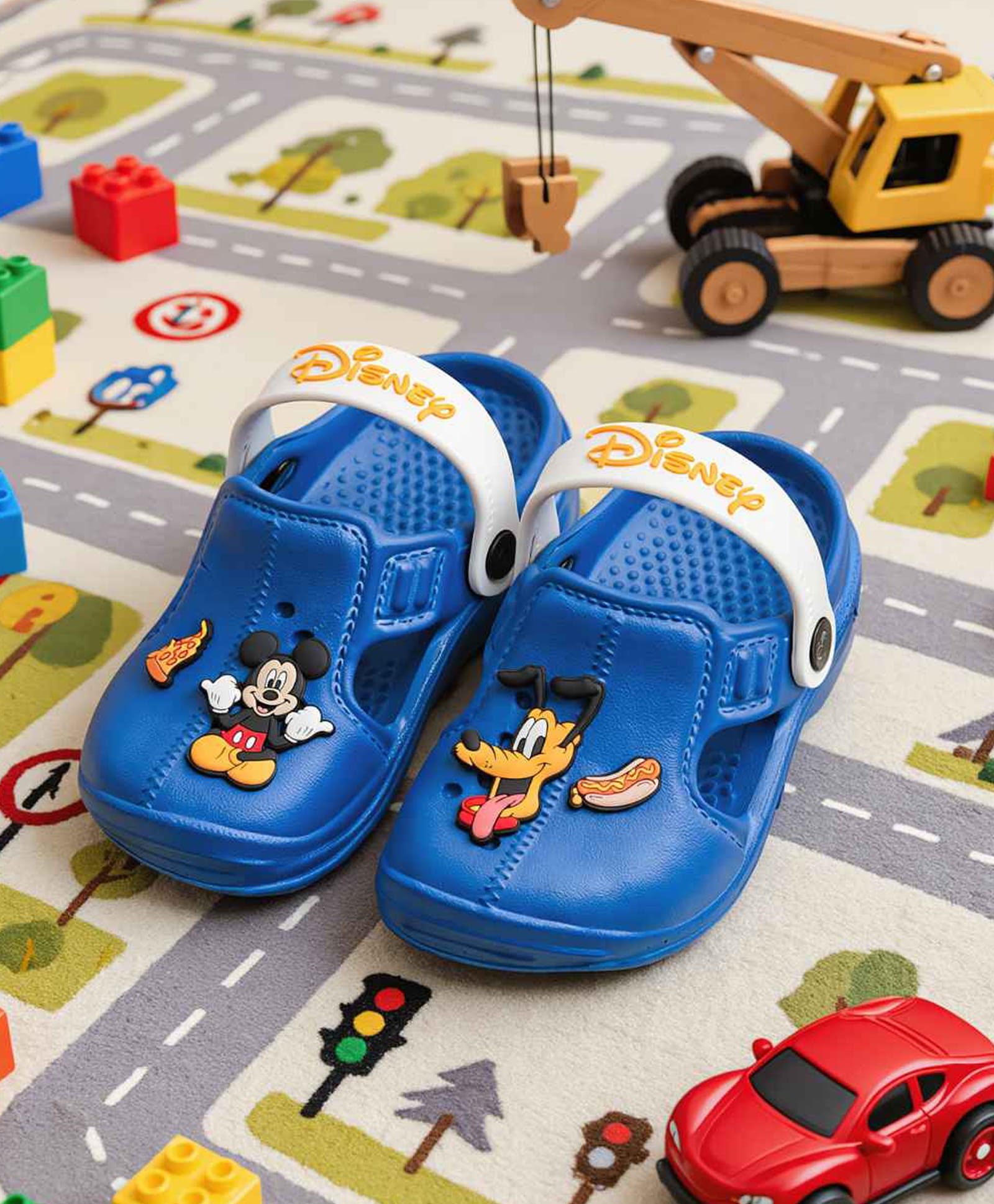 Yellow Bee Disney Mickey & Friends Featuring Mickey & Pluto Applique Detailed Slingback Clogs - Blue-picture-19