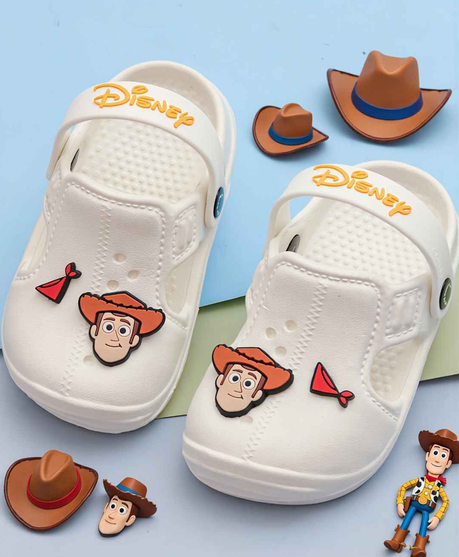 Yellow Bee Disney Pixar Toy Story Featuring Woody Applique Detailed Clogs - White-picture-23