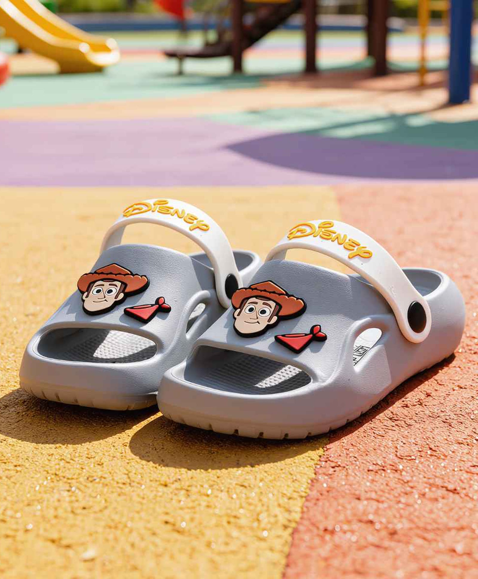 Yellow Bee Disney Pixar Toy Story Featuring Woody Applique Detailed Slingback Clogs - Grey-picture-13