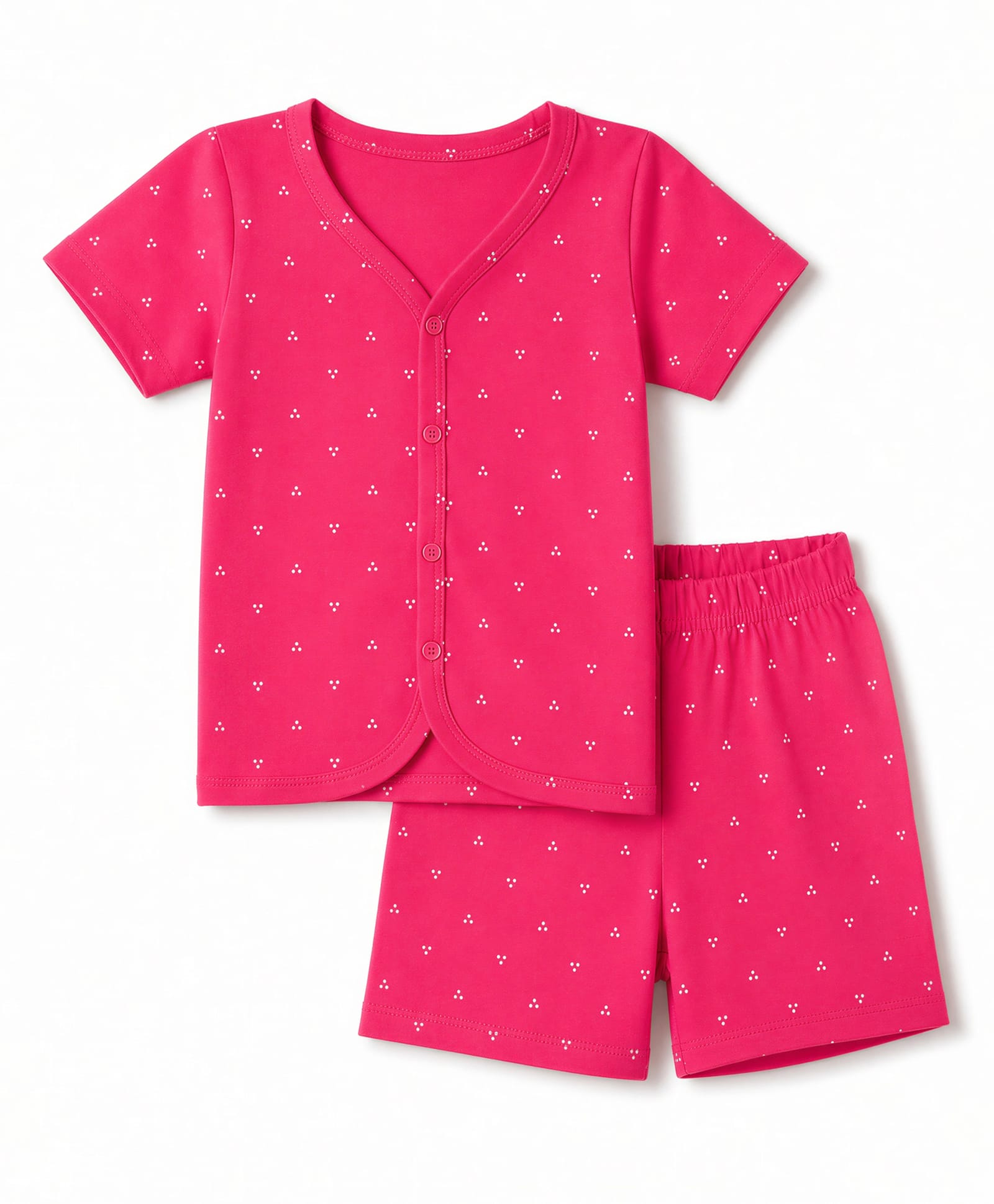 Babyhug Single Jersey Knit Half Sleeves Printed Co-Ords T-Shirt & Shorts Set - Pink-picture-30