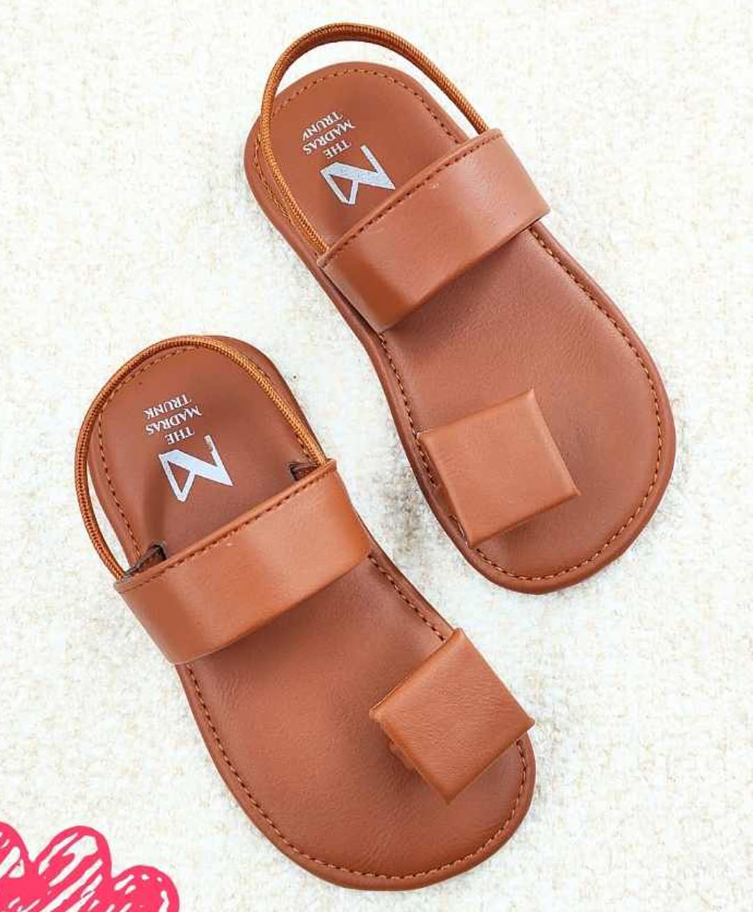 The Madras Trunk Solid Slingback Sandals - Tan-picture-13