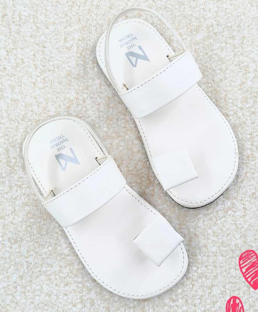 the madras trunk solid slingback sandals - white