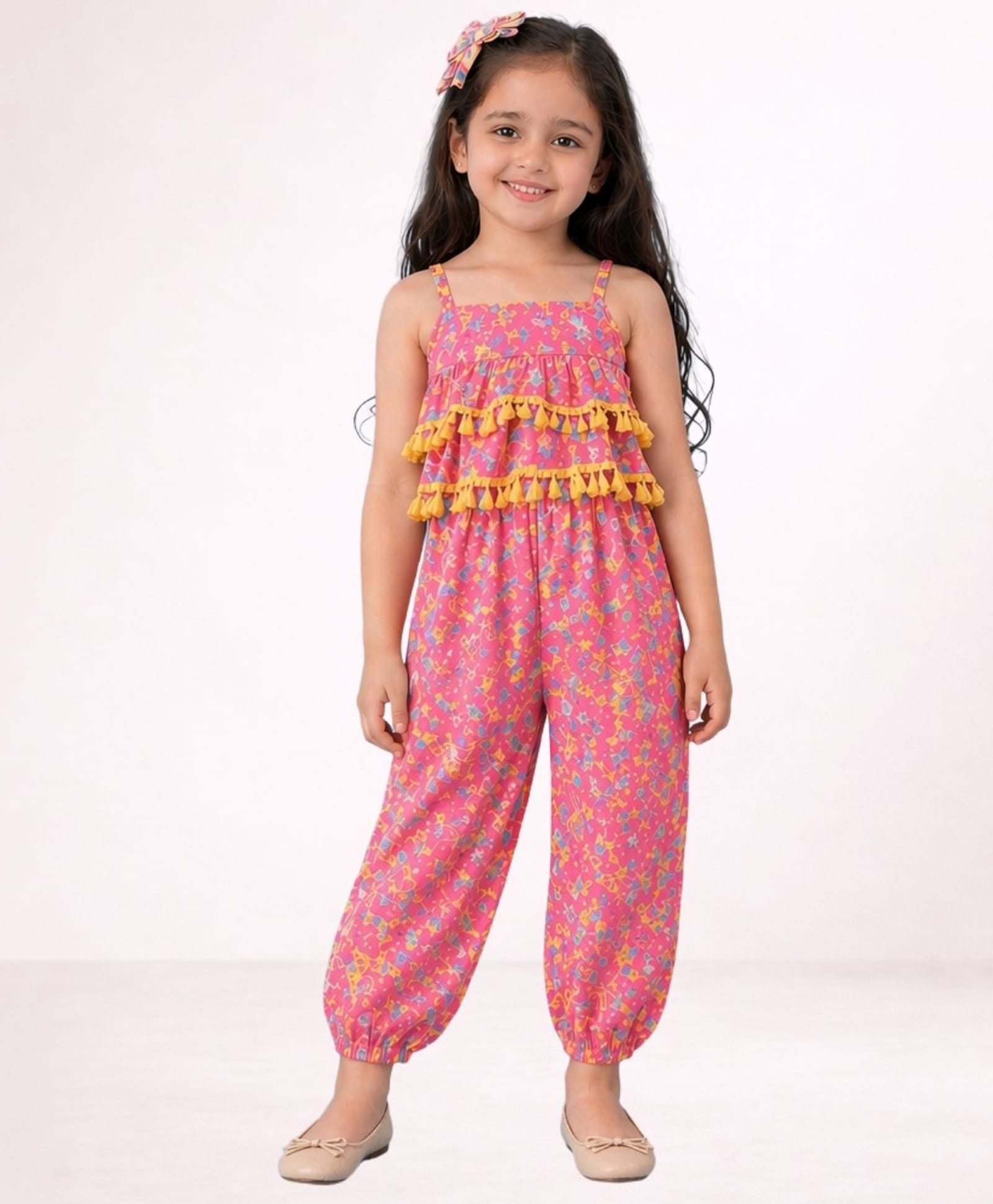 Lil' Drama Viscose Rayon Knit Sleeveless Abstract Printed Jumpsuit - Pink-picture-12
