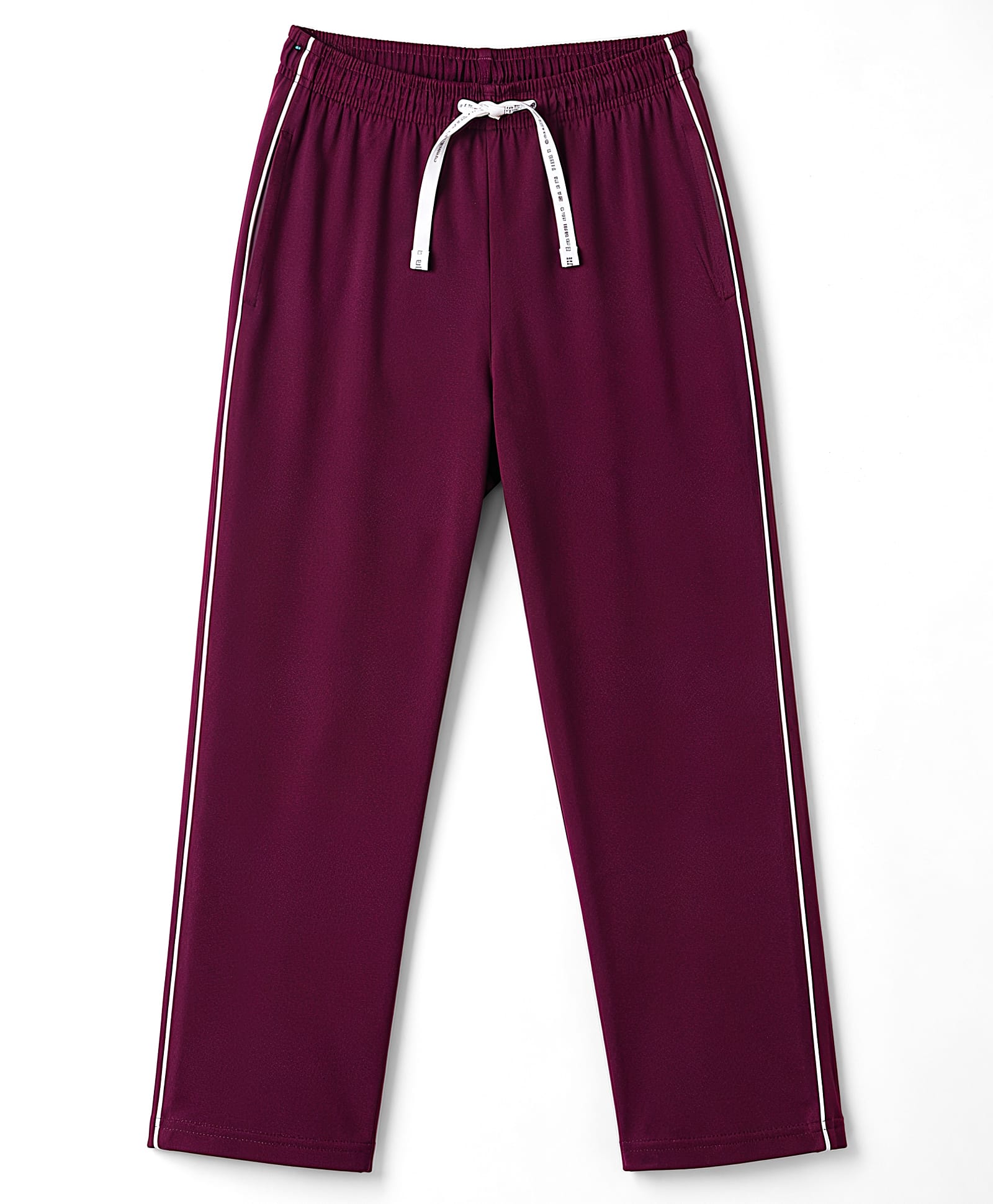 CUCUMBER Sinker Knit Full Length Leggings With Tape Detailing - Wine-picture-21