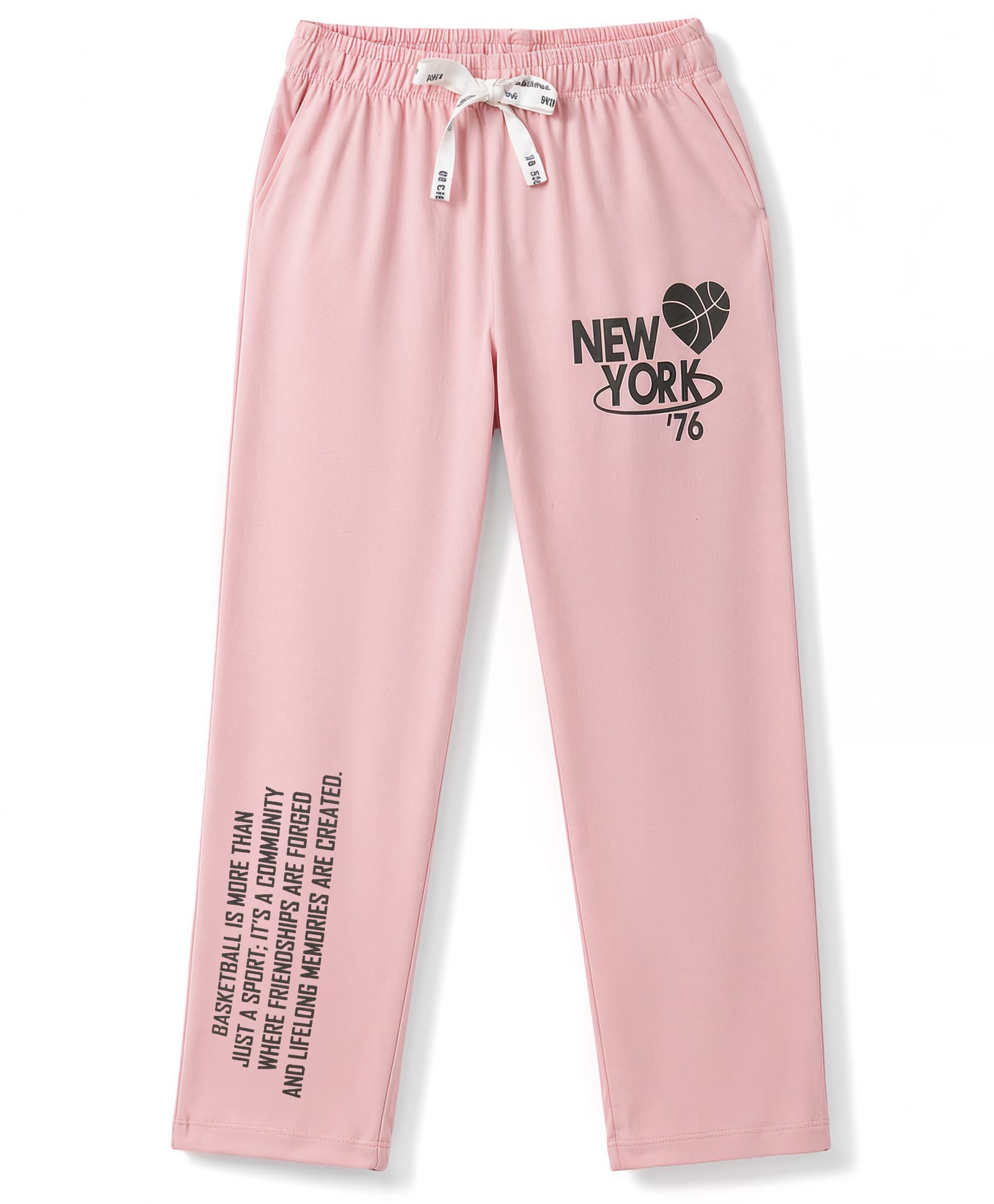 CUCUMBER Sinker Knit Full Length Text & Hearts Printed Leggings - Pink-image-20