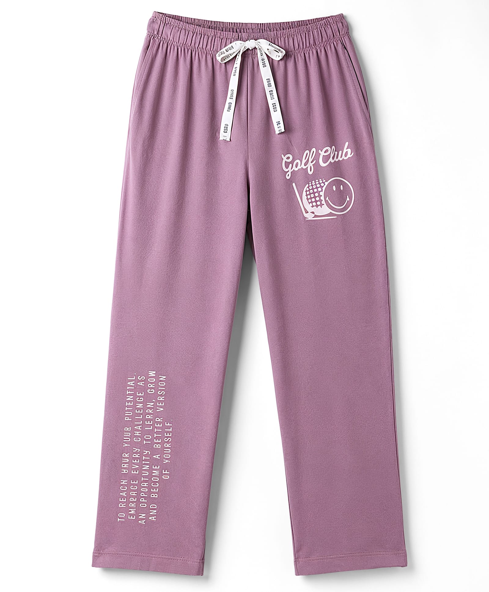 CUCUMBER Sinker Knit Full Length Text Printed Leggings - Mauve-picture-40