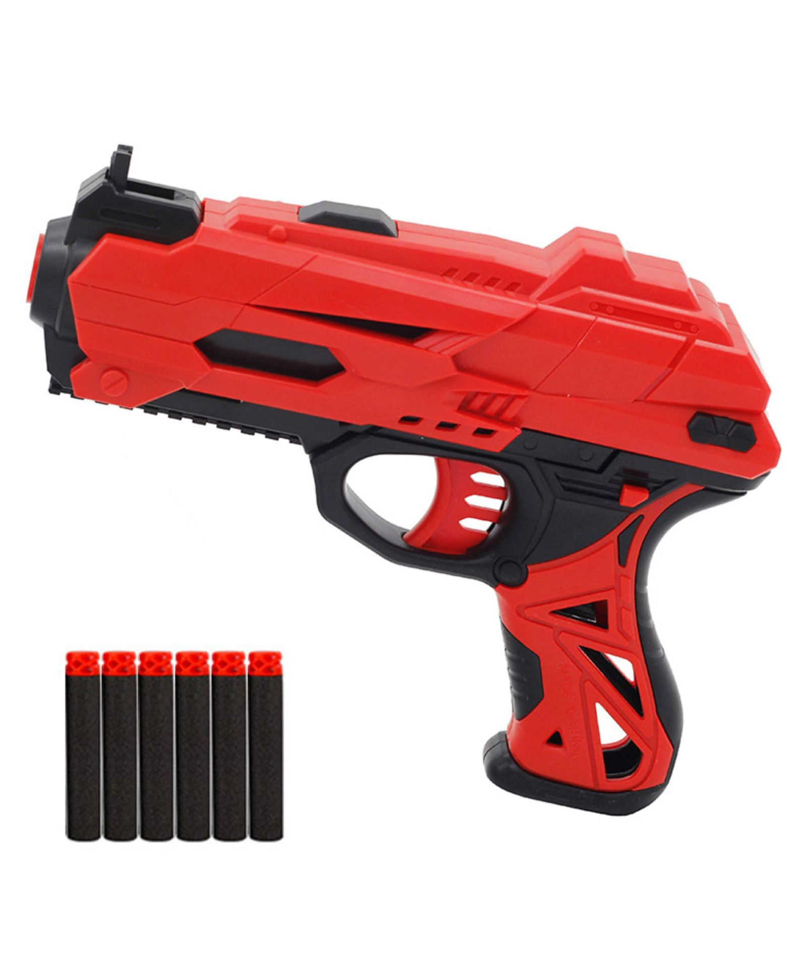 FunBlast High-Speed Bullet Gun Toy Manual Pistol with 6 Foam Bullets for Kids - (Orange)-picture-12