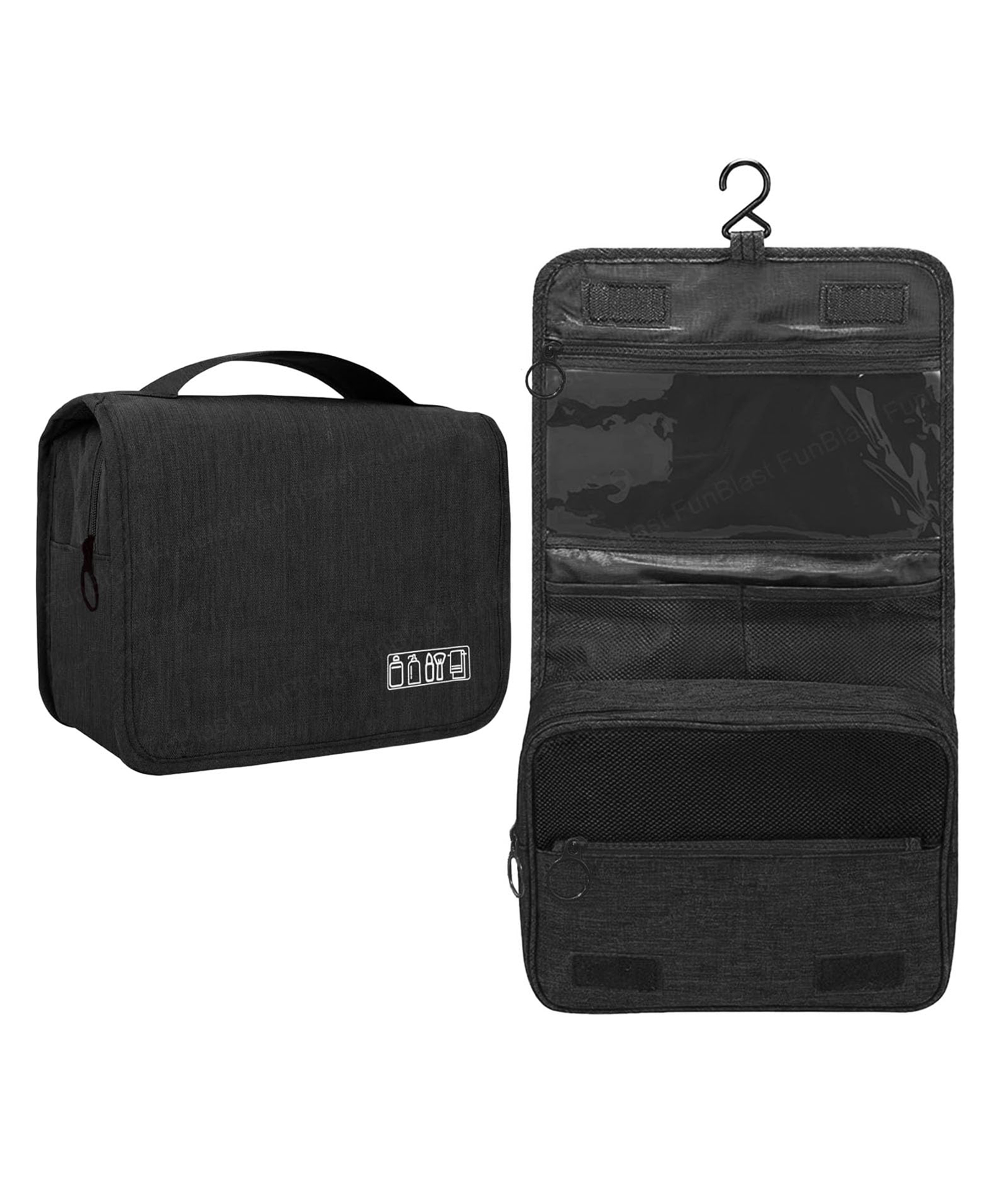 FunBlast Toiletry Bag with Hook for Men & Women Black-picture-27