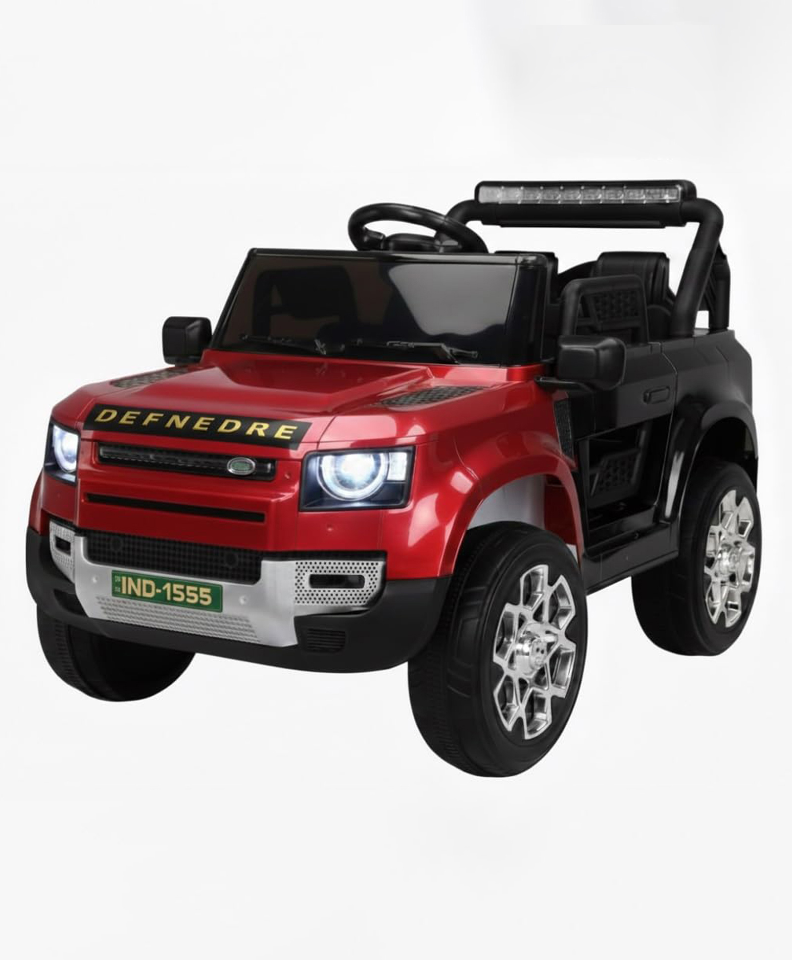 Ebabykart Kids Defender 4X4 Heavy Duty 12V Electric Ride On Jeep for Kids with Remote Control, Music and Light 1-7 Yrs Car Battery Operated Ride On-Red Black-image-35