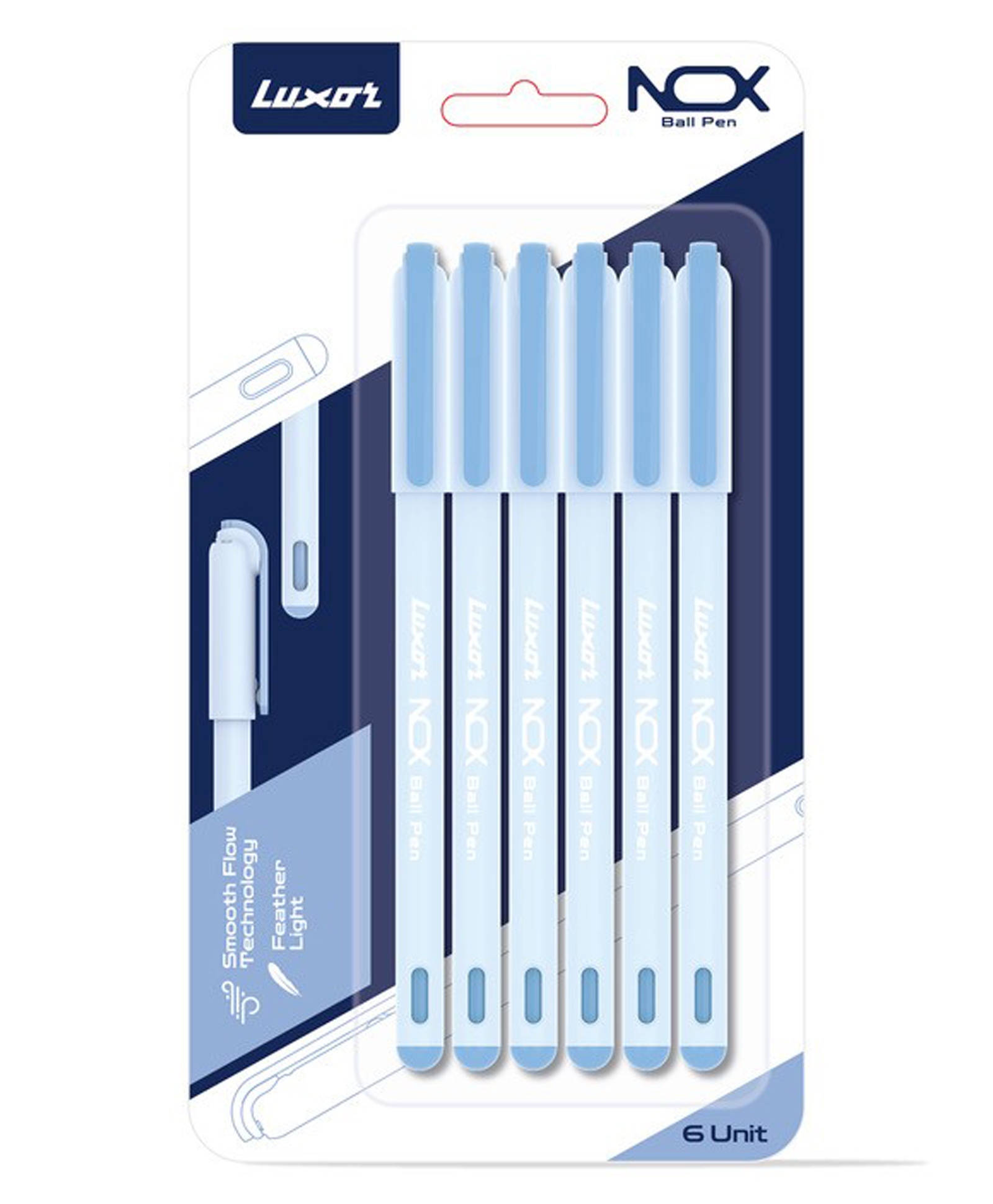 Luxor NOX Assorted Ball Pens Smooth Writing Ball Pens - Pack of 6-image-10
