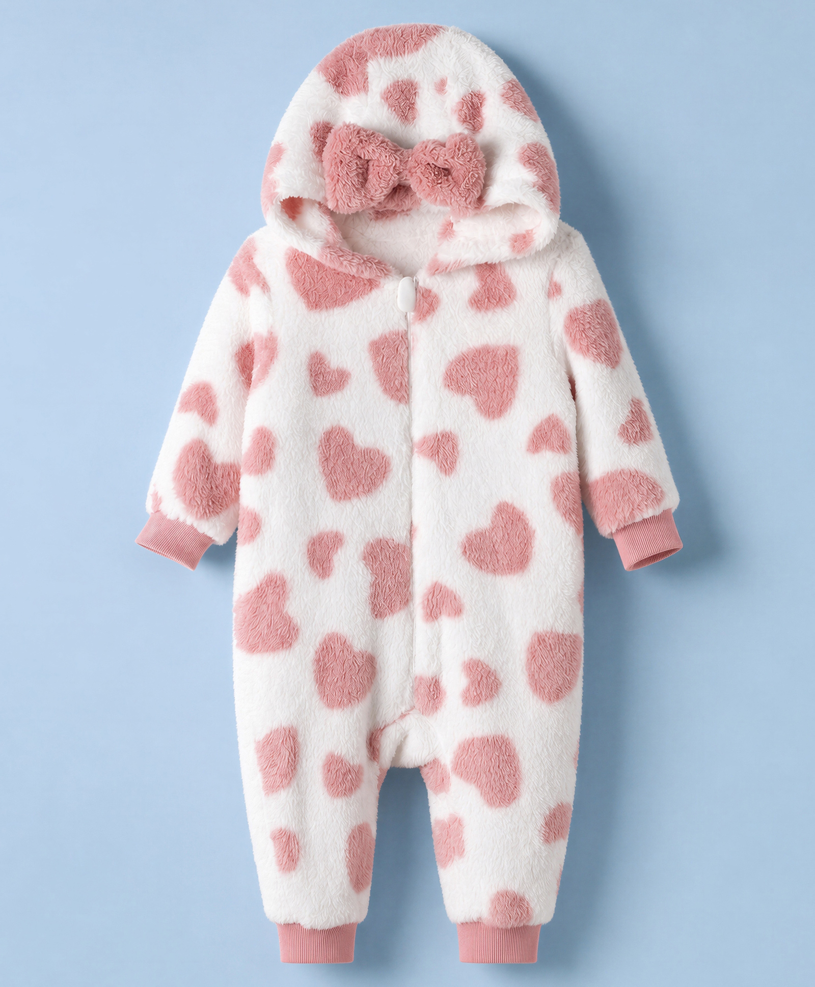 Mark & Mia Full Sleeves Printed Hooded Romper - Pink-picture-30