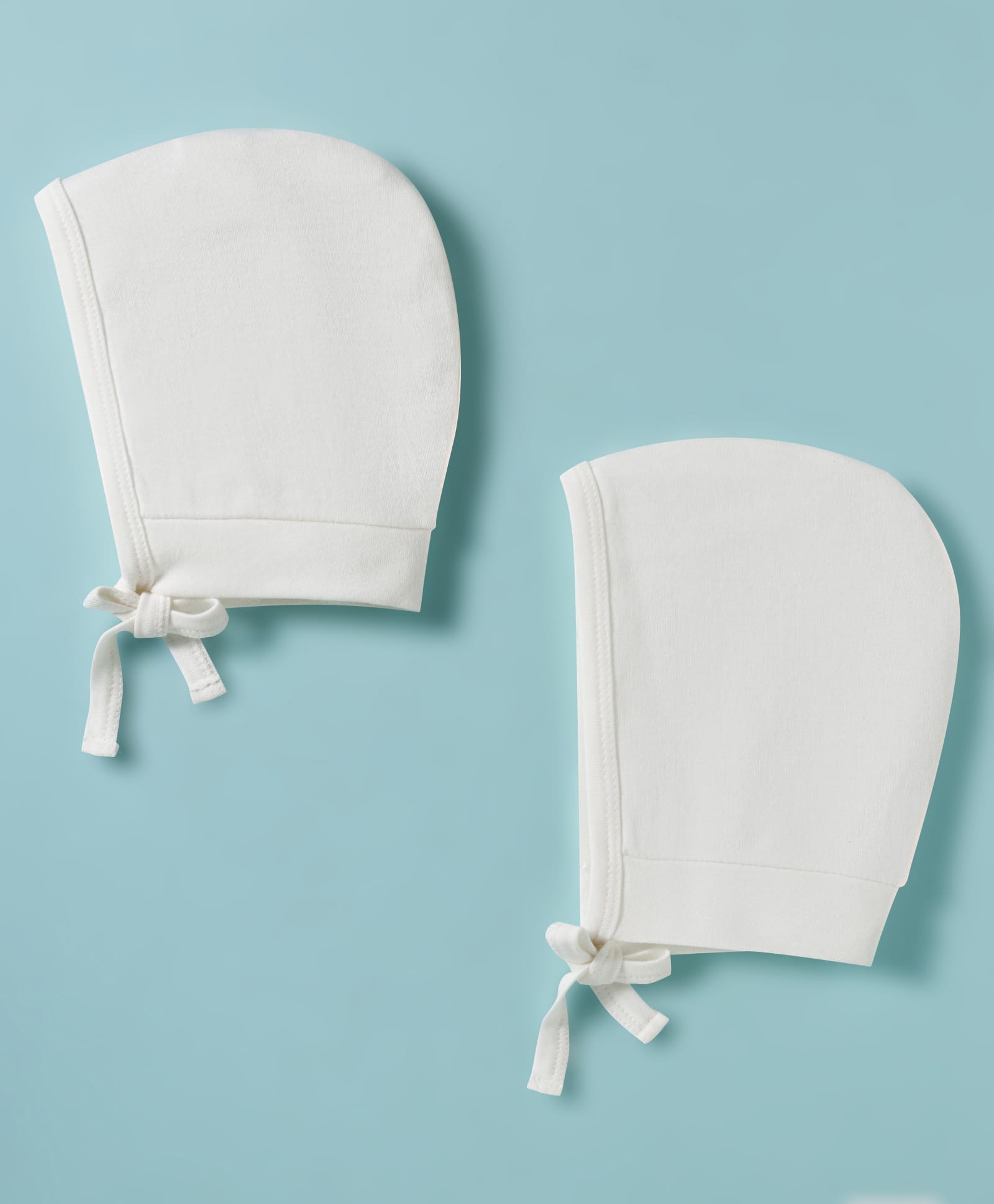 Doodle Poodle 100% Cotton Interlock Solid Colour Caps With Knot Pack of 2 White - Diameter 17.5 cm-picture-25