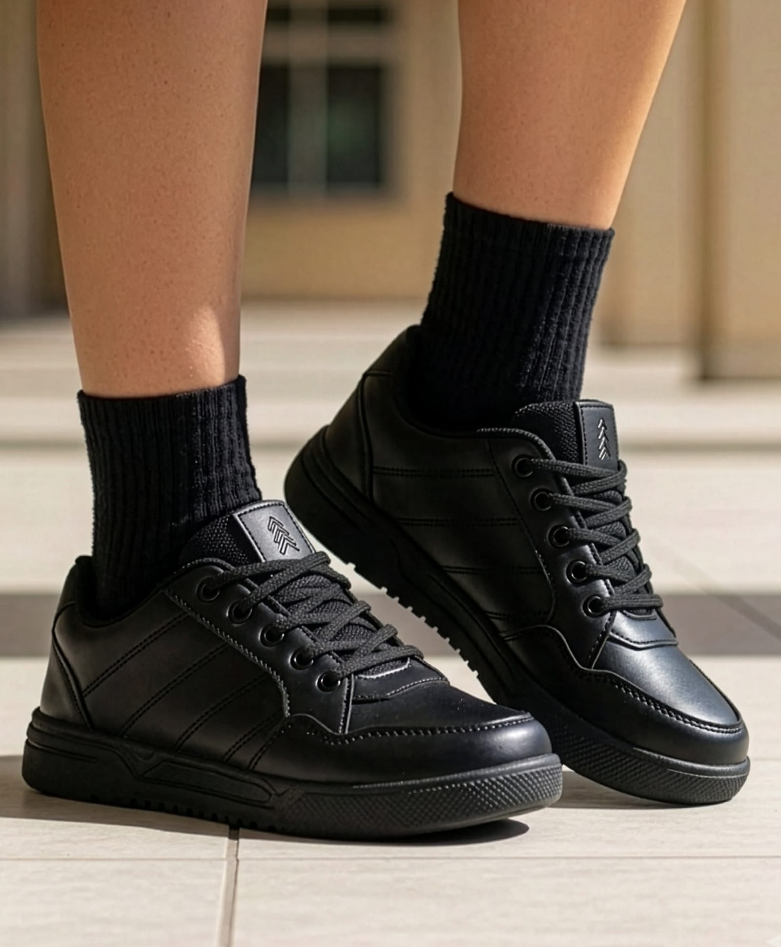 Pine Kids Velcro Closure Solid School Shoes - Black-picture-15