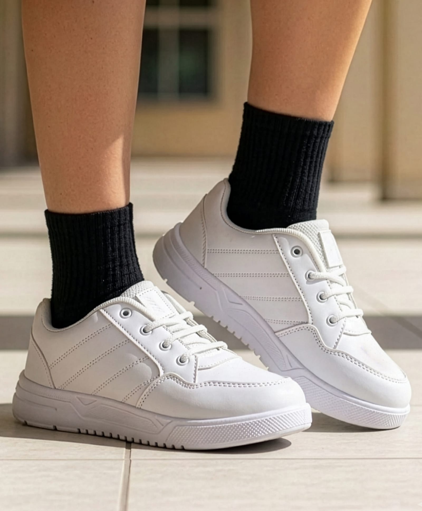 Pine Kids Lace Closure Solid School Shoes - White-picture-17