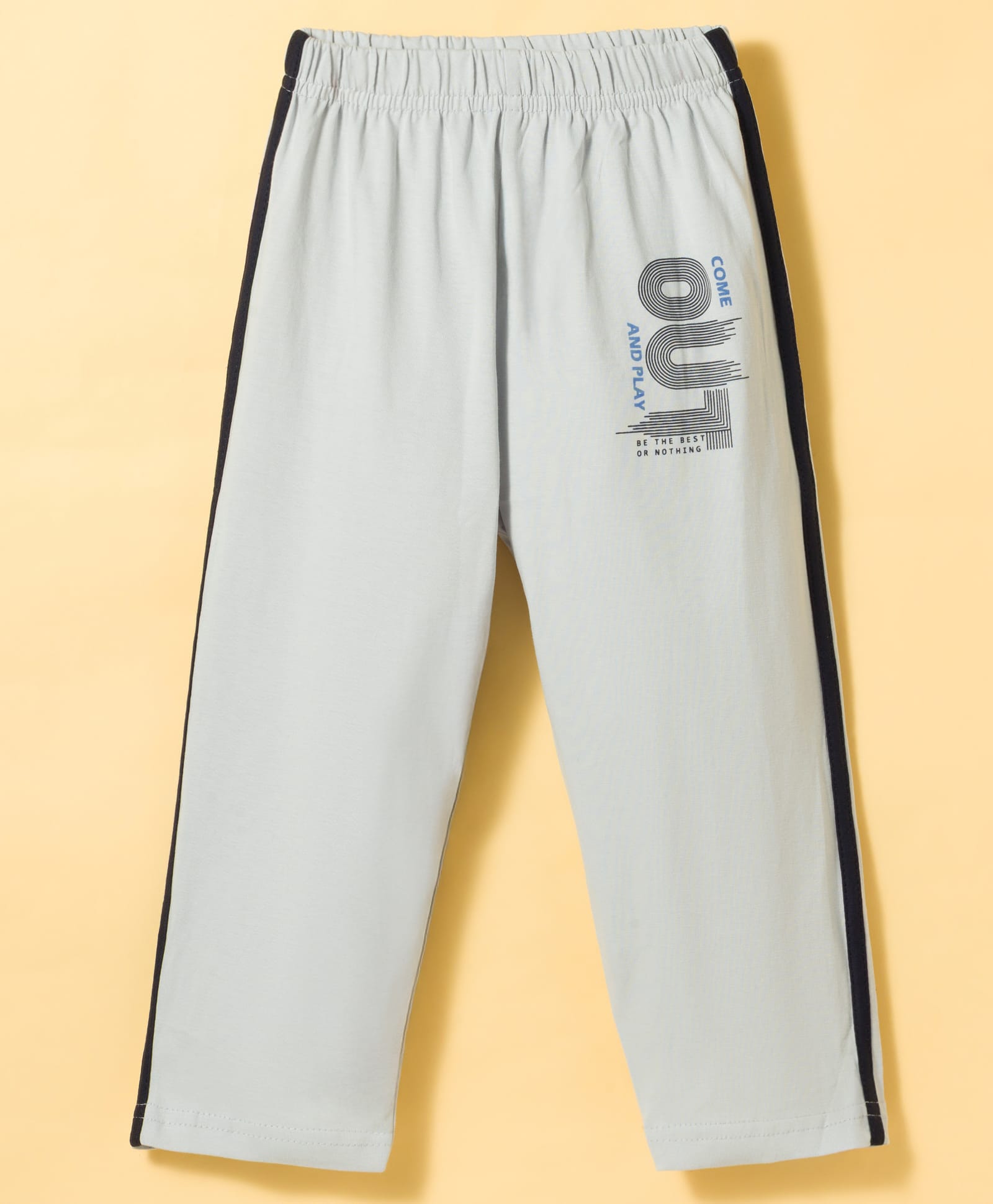 Taeko Single Jersey Knit Full Length Track Pant Text Print -Blue-picture-18