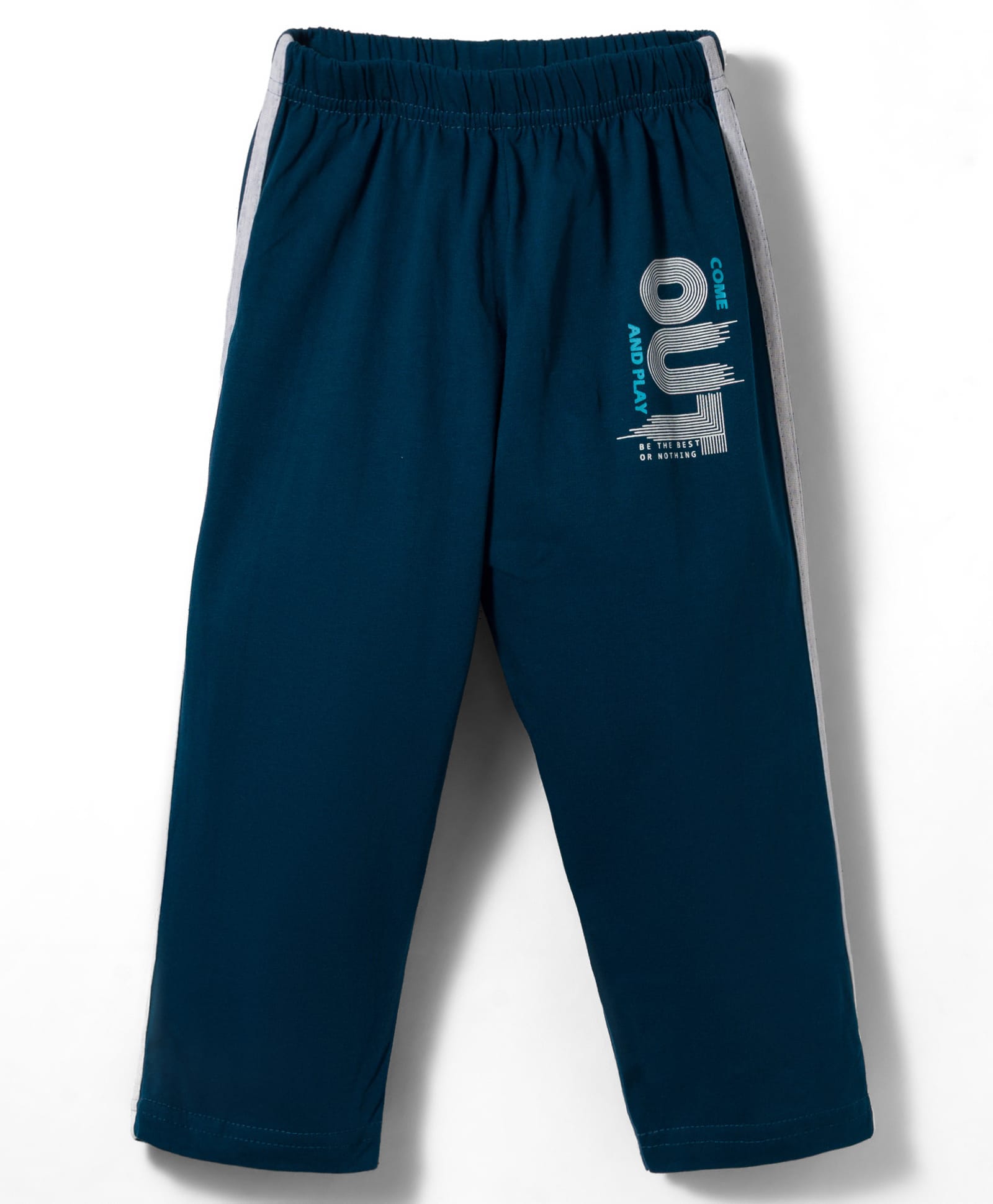 Taeko Single Jersey Knit Full Length Track Pant Text Print -Navy-picture-32