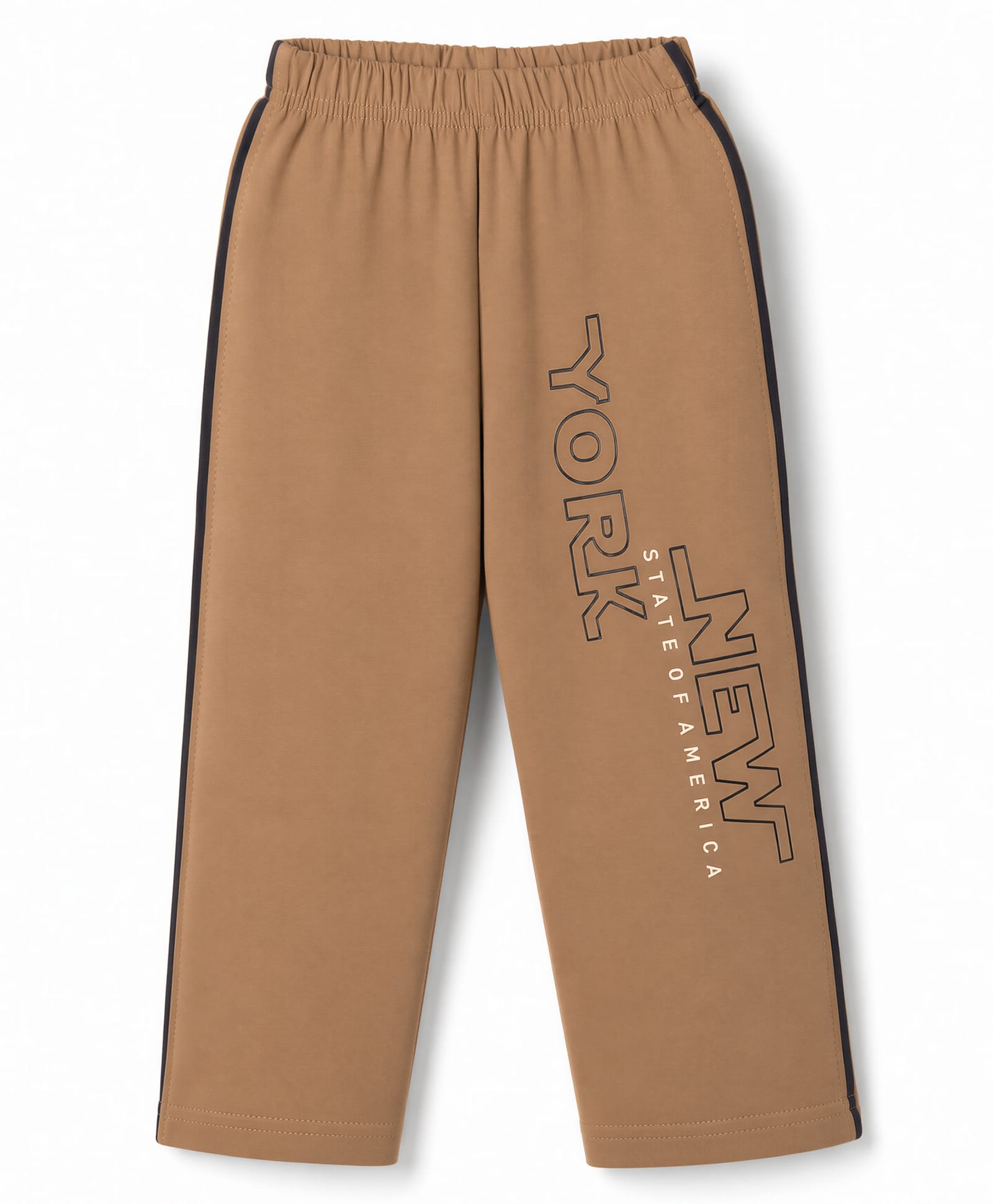 Taeko Single Jersey Knit Full Length Track Pant Text Print -Brown-picture-38