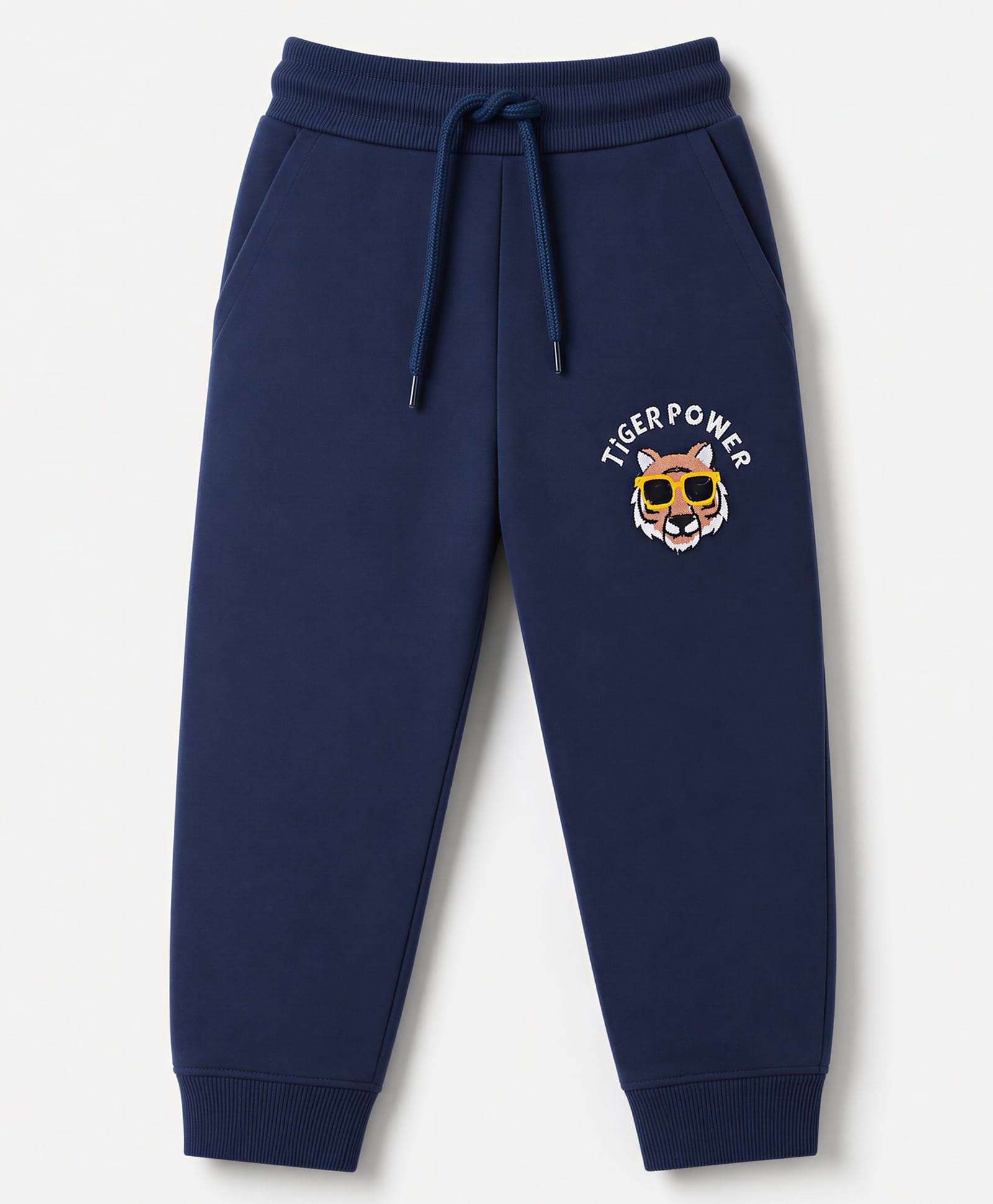 Taeko Single Jersey Knit Full Length Lounge Pant with Tiger Print- Navy-picture-12