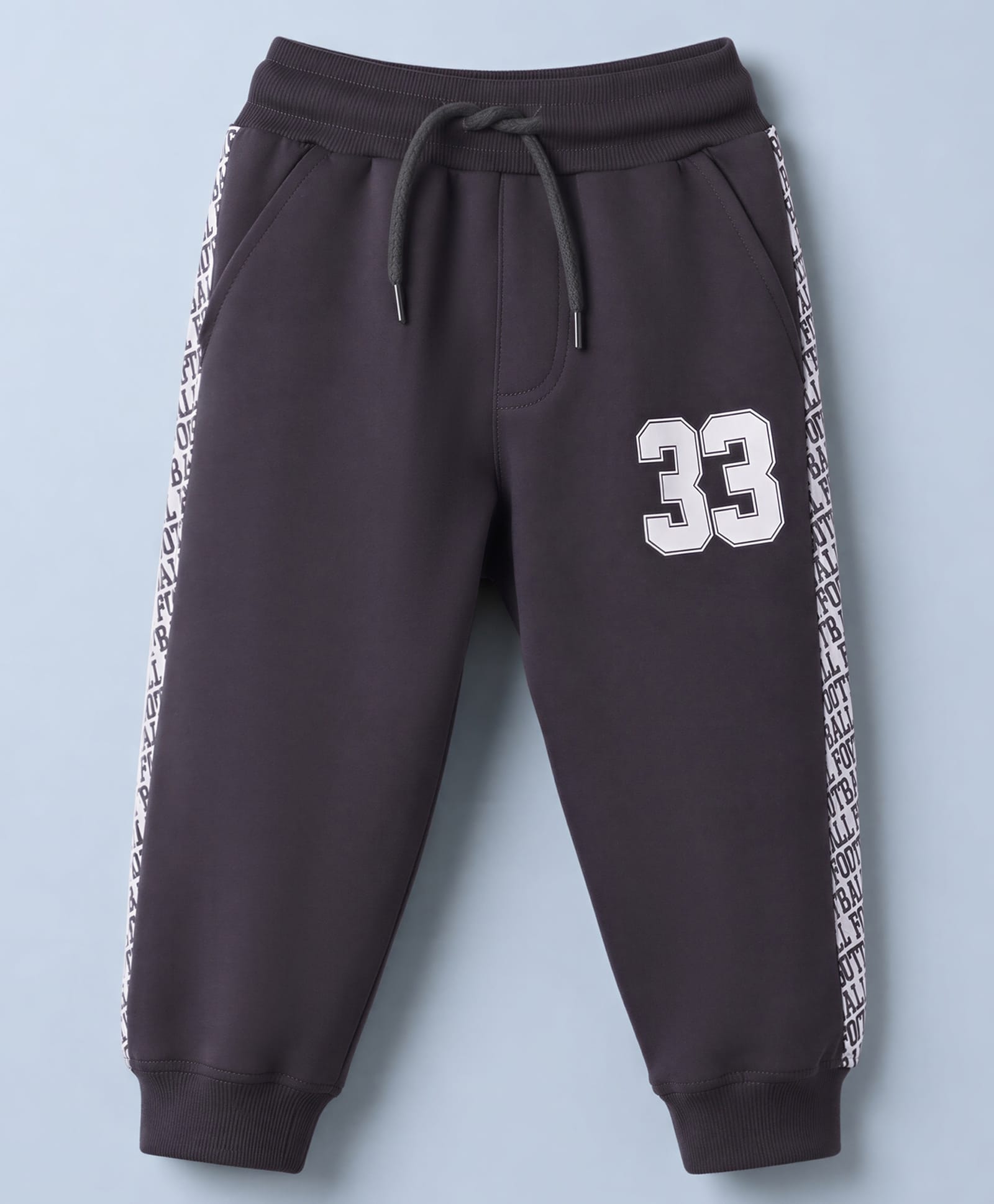 Taeko Looper Knit Full Length Lounge Pant with Text Print- Black-picture-38