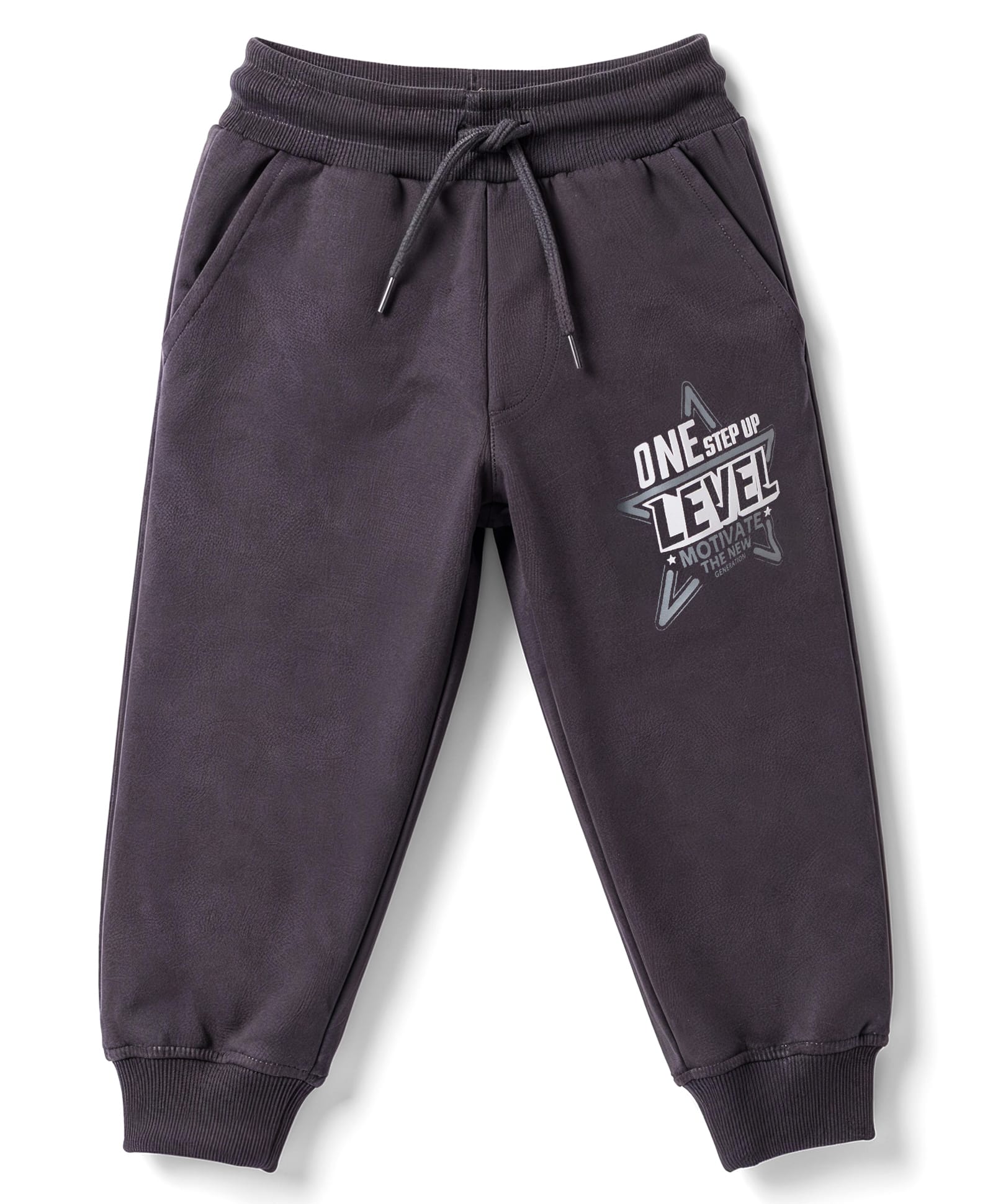 Taeko Looper Knit Full Length Lounge Pant with Text Print- Black-picture-20