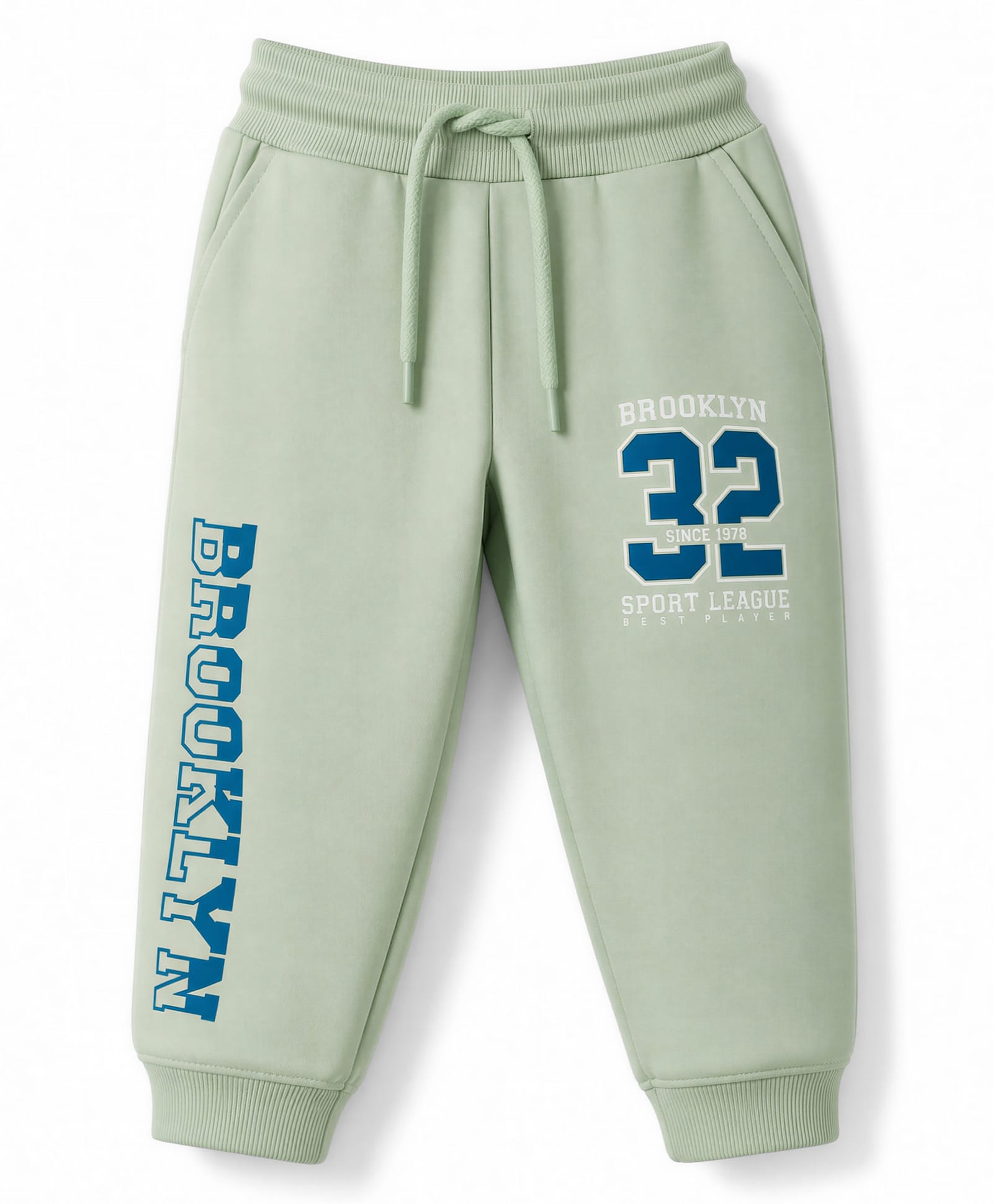Taeko Looper Knit Full Length Lounge Pant with Text Print- Light Green-picture-12