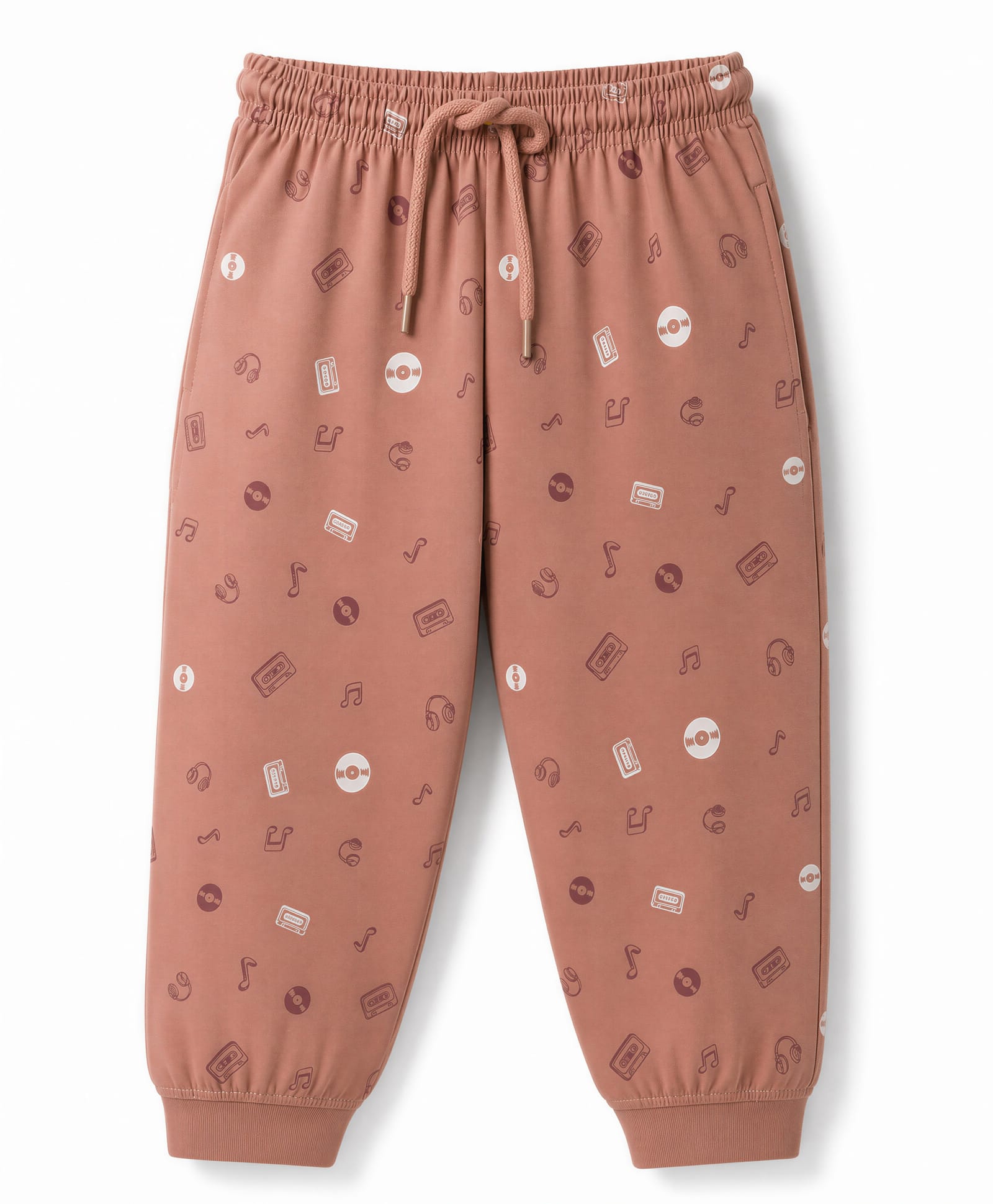Taeko Single Jersey Knit Full Length Lounge Pant Music Node Print -Dark Peach-image-48