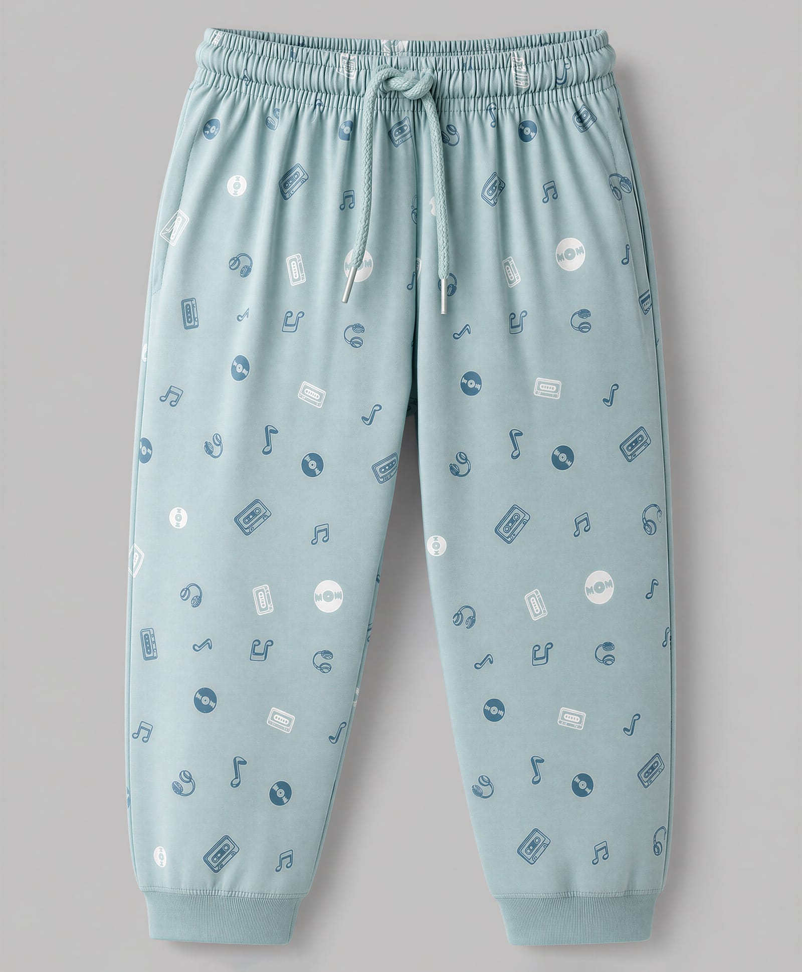 Taeko Single Jersey Knit Full Length Lounge Pant Music Node Print -Light Blue-picture-14