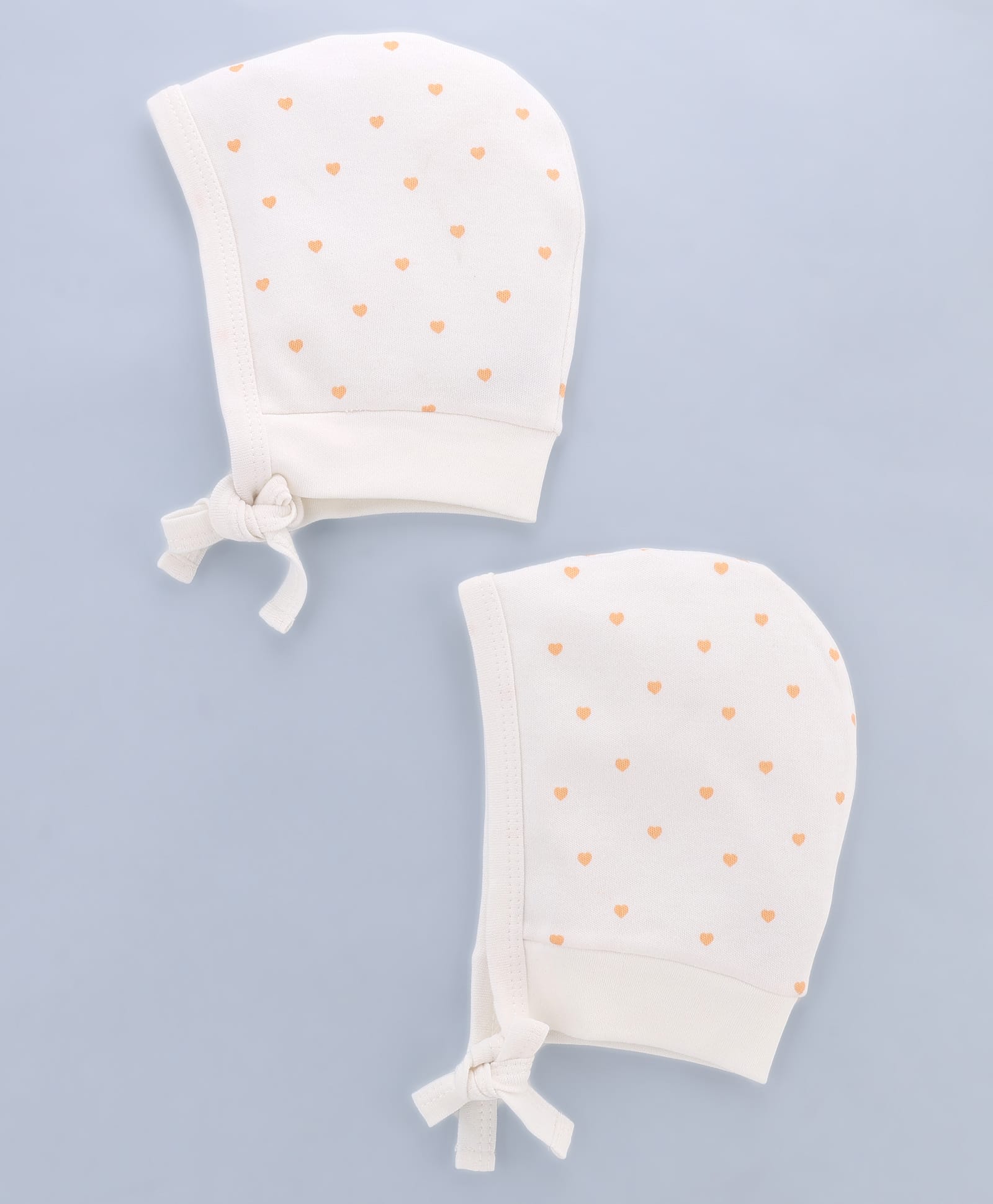 Doodle Poodle 100% Cotton Interlock Caps With Heart Print Pack of 2 White - Diameter 10.5 Cm-picture-17