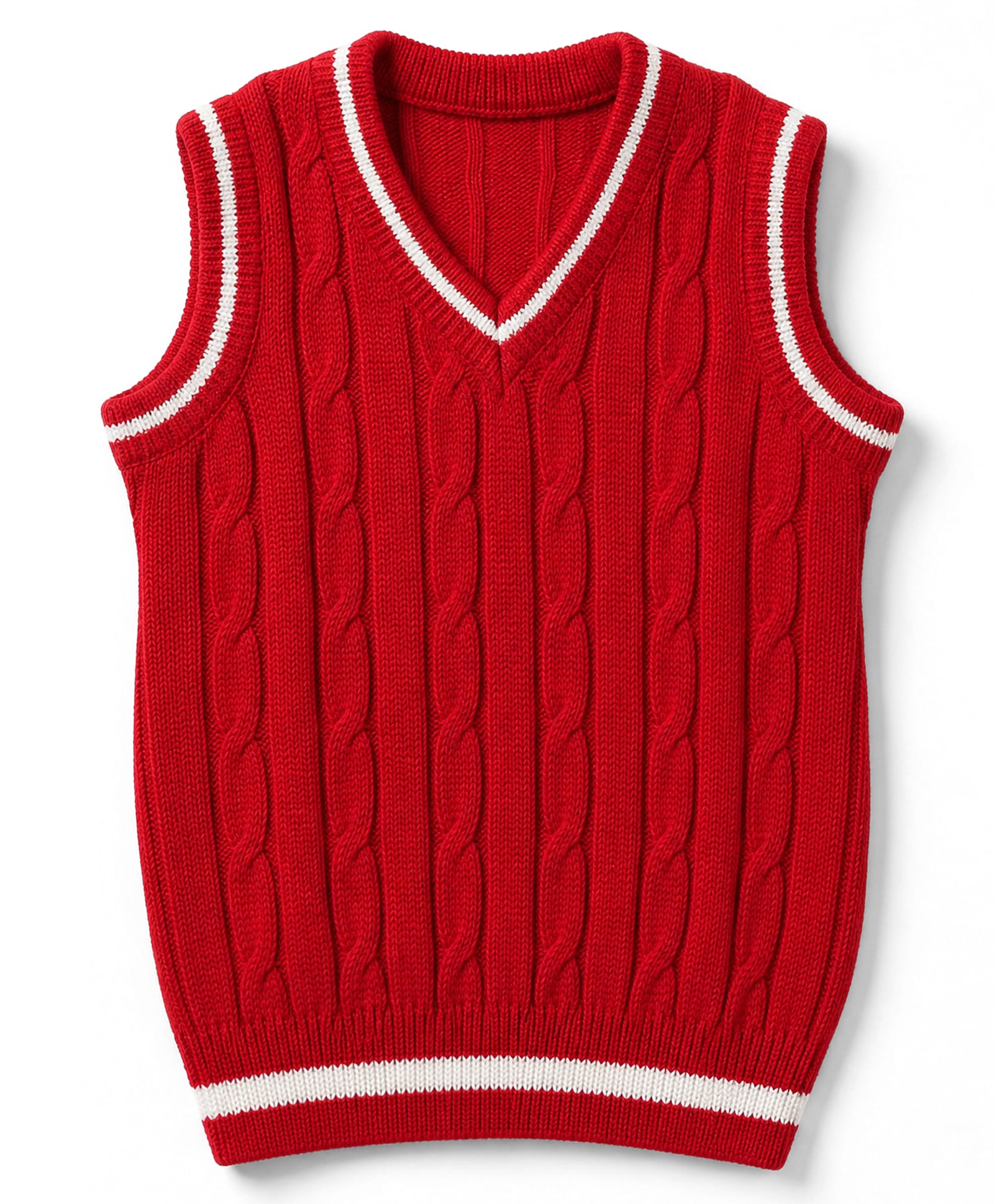 Honeyhap Premium Knit Sleeveless Pullover with Bio Finish - Red-picture-20