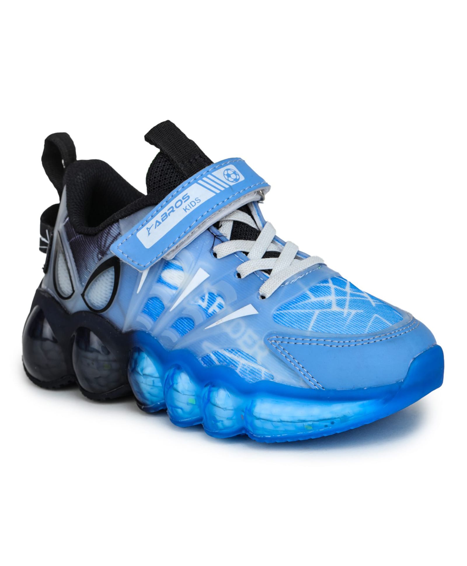 ABROS Mesh Detailed Abstract Designed Velcro Closure Shoes - Royal Blue & Black-image-22