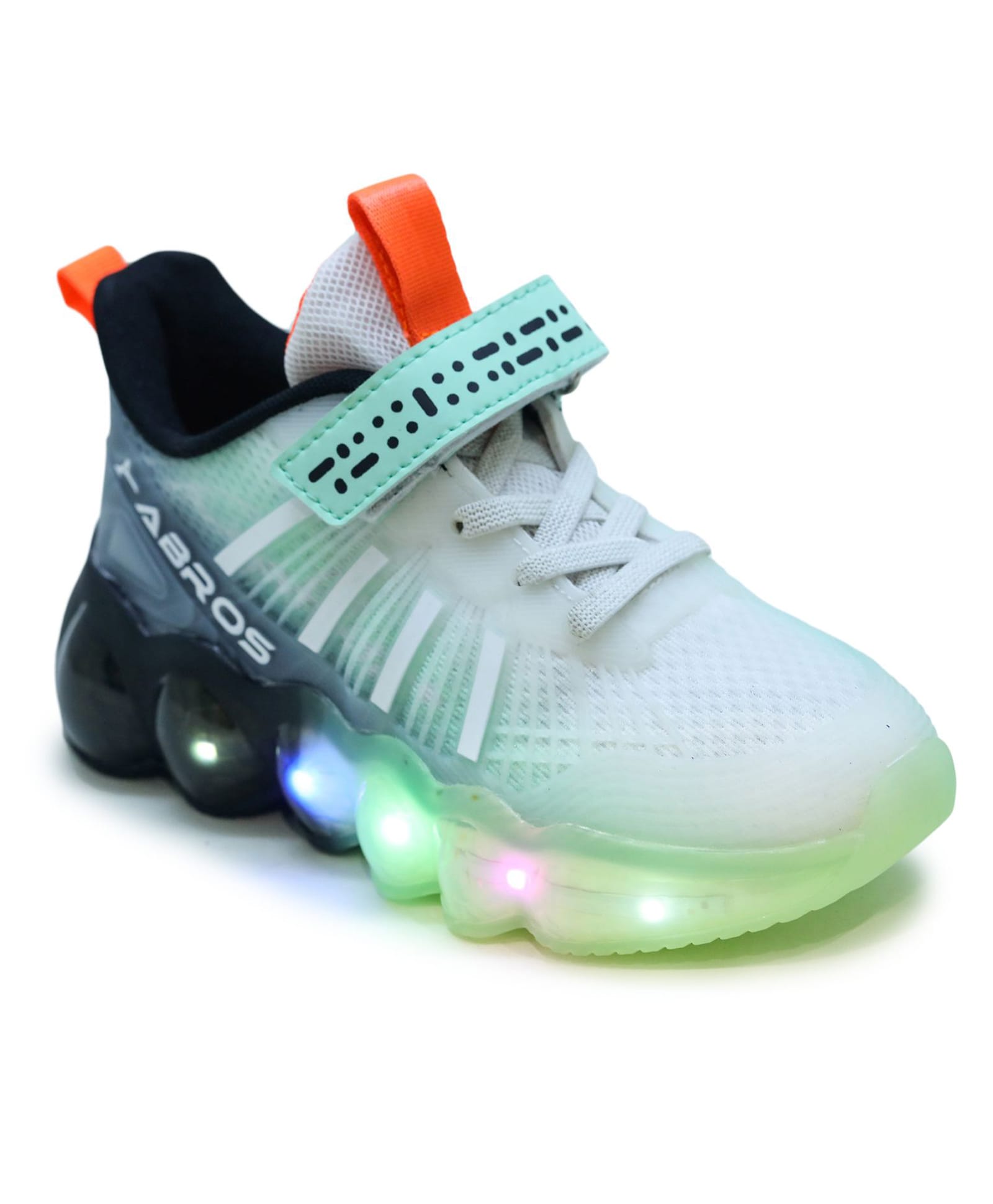 ABROS Ombre Mesh Detailed Unlock Morse Code Printed Velcro Closure Shoes - Pista Green & Black-picture-13