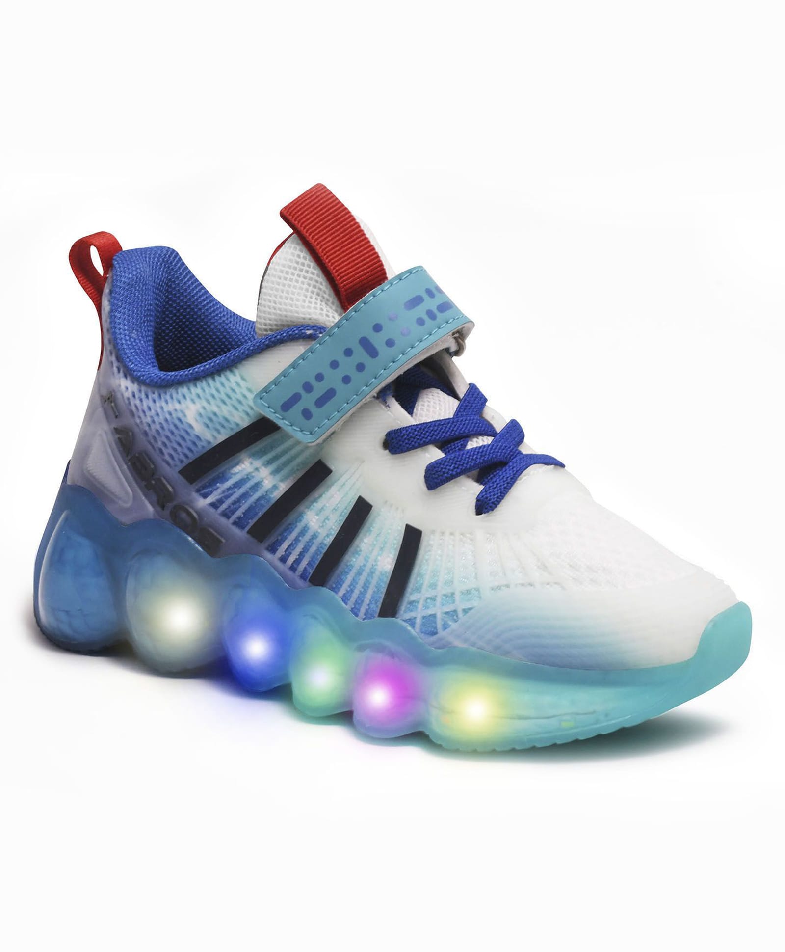 ABROS Ombre Mesh Detailed Unlock Morse Code Printed Velcro Closure Shoes - Royal Blue & Navy Blue-picture-25