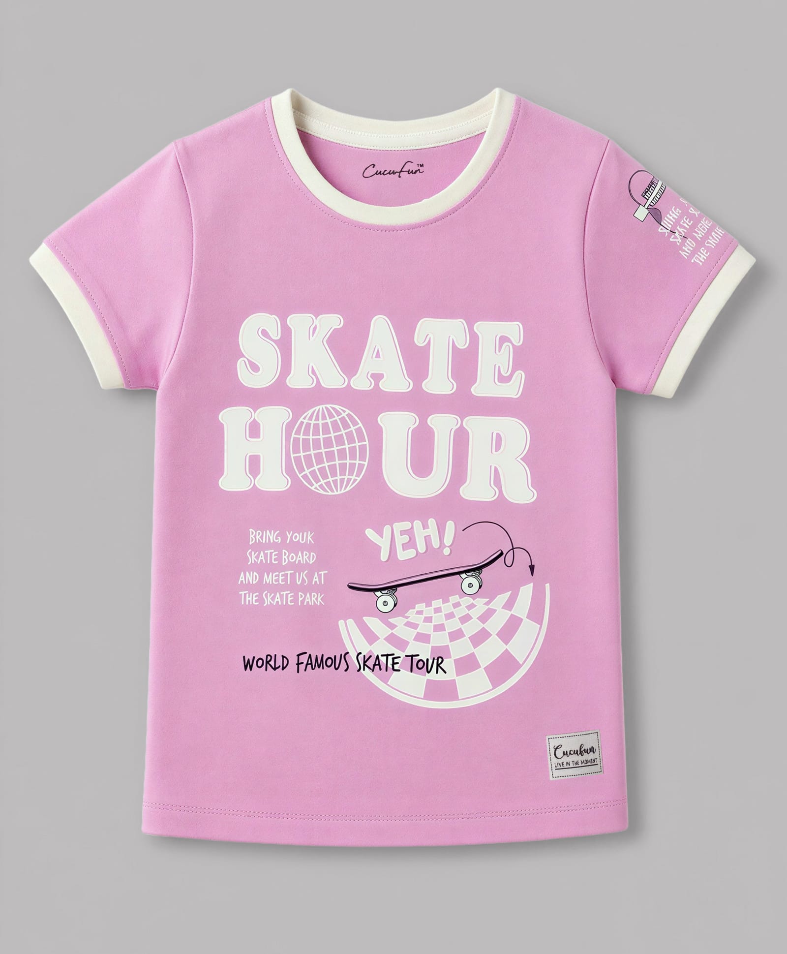 CUCUMBER Sinker Knit Half Sleeves Text Printed T-Shirt - Light Pink-image-37