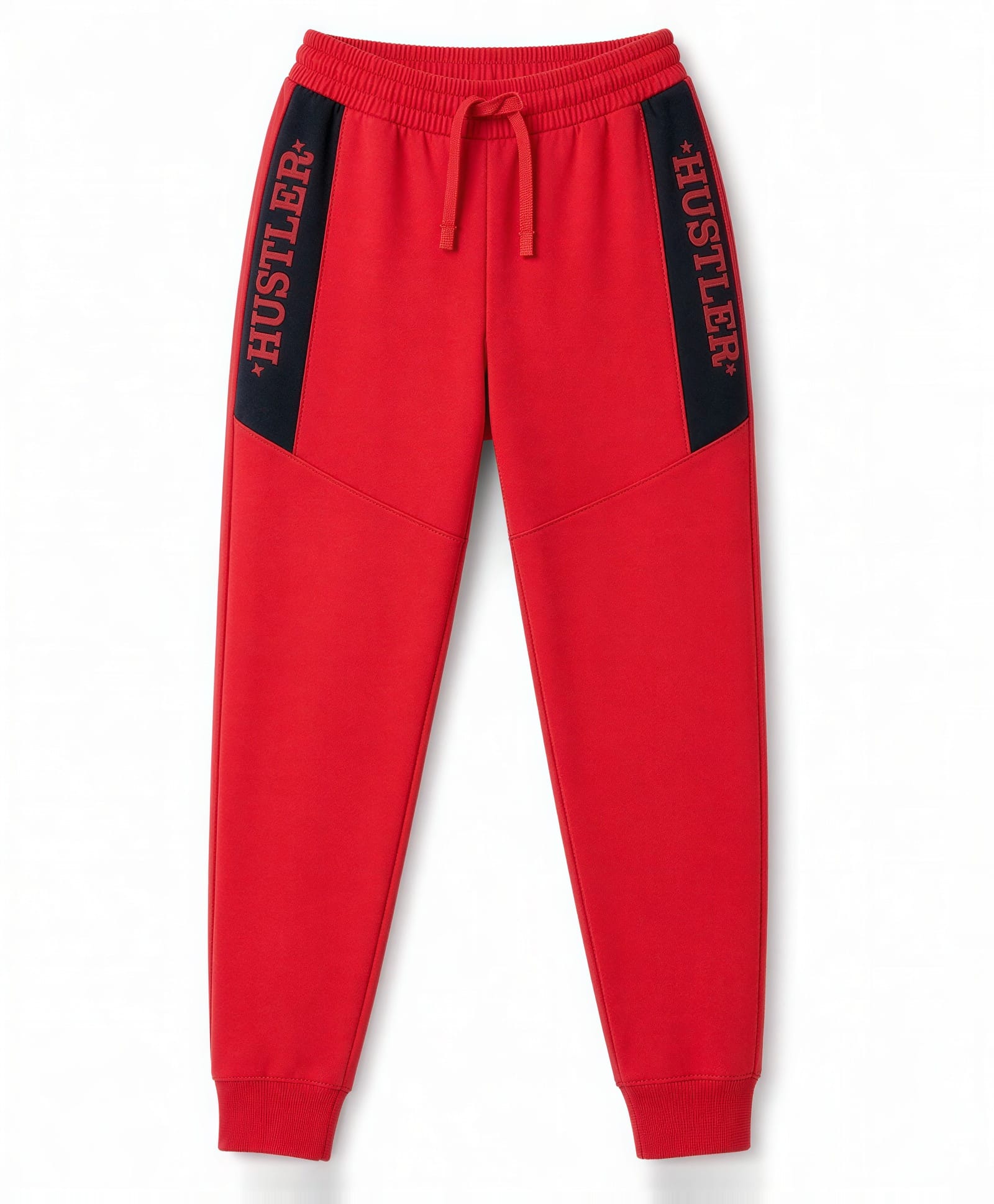 CUCUMBER Sinker Knit Full Length Lounge Pant with Text Print & Cut & Sew Design - Red-picture-19