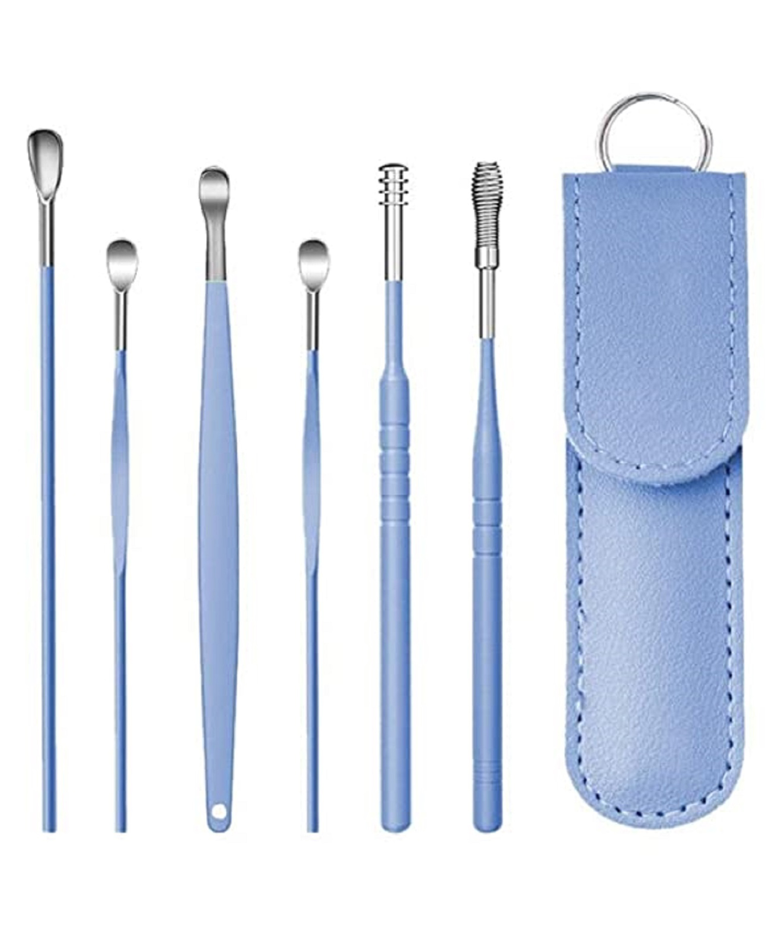 Adore Stainless Steel Ear Wax Remover With Leather Storage Case - Pack of 6-picture-13