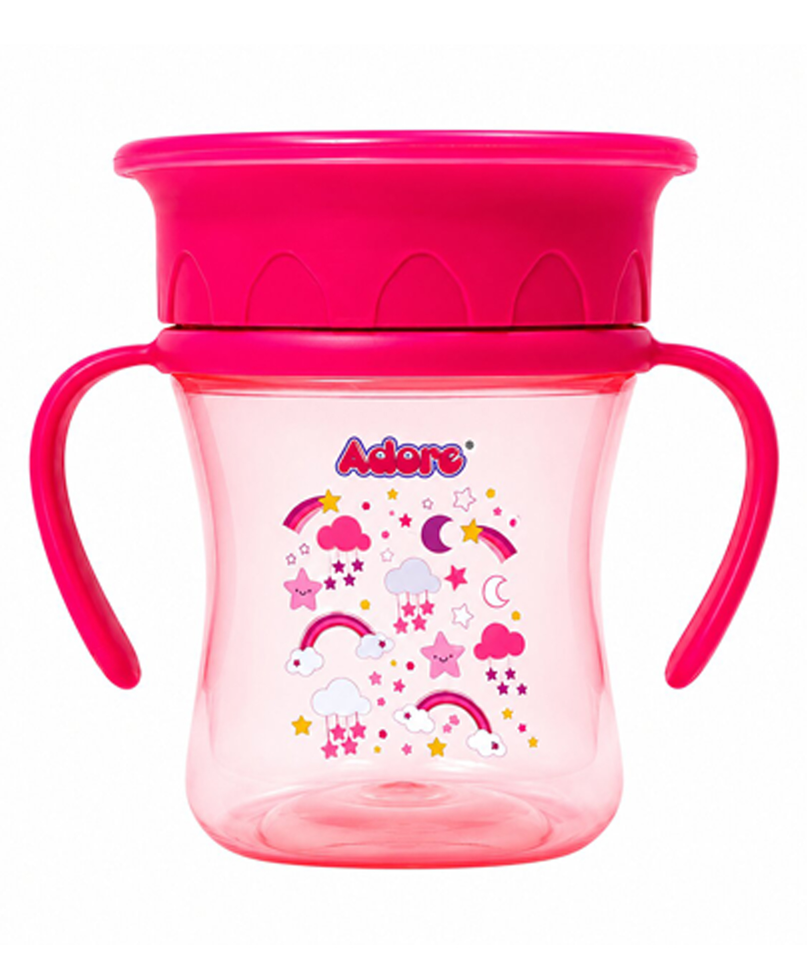 Adore Magic 360 Degree Spill Proof Sipper Cup with Handle & Dust Free Cap Sip From Any Side Pink- 240 ml-image-25
