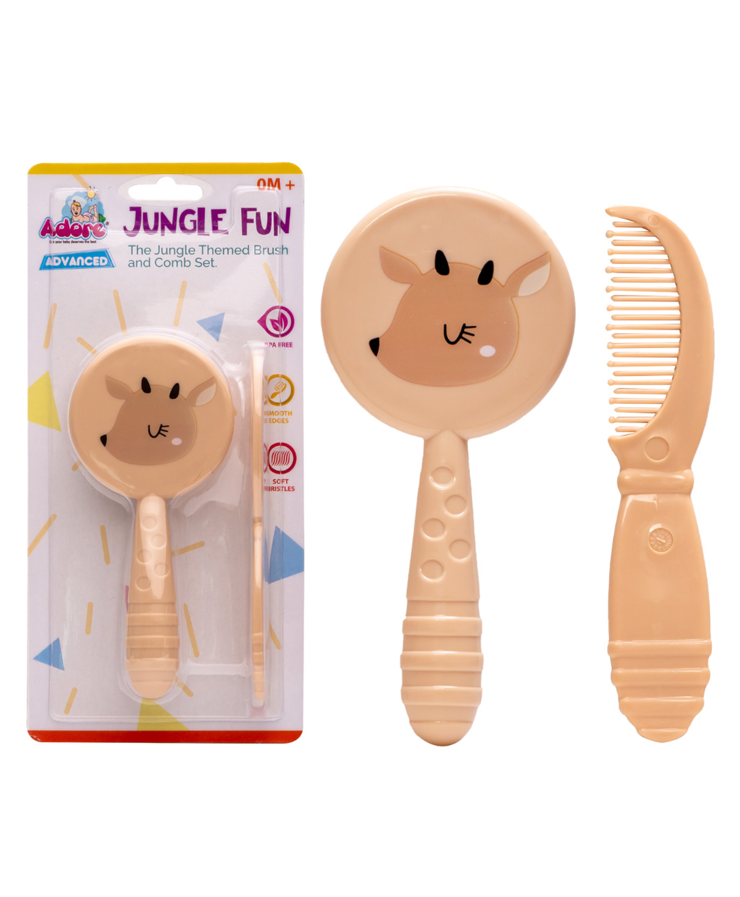 Adore Jungle Fun Themed Baby Brush & Comb Set - Cream-image-27