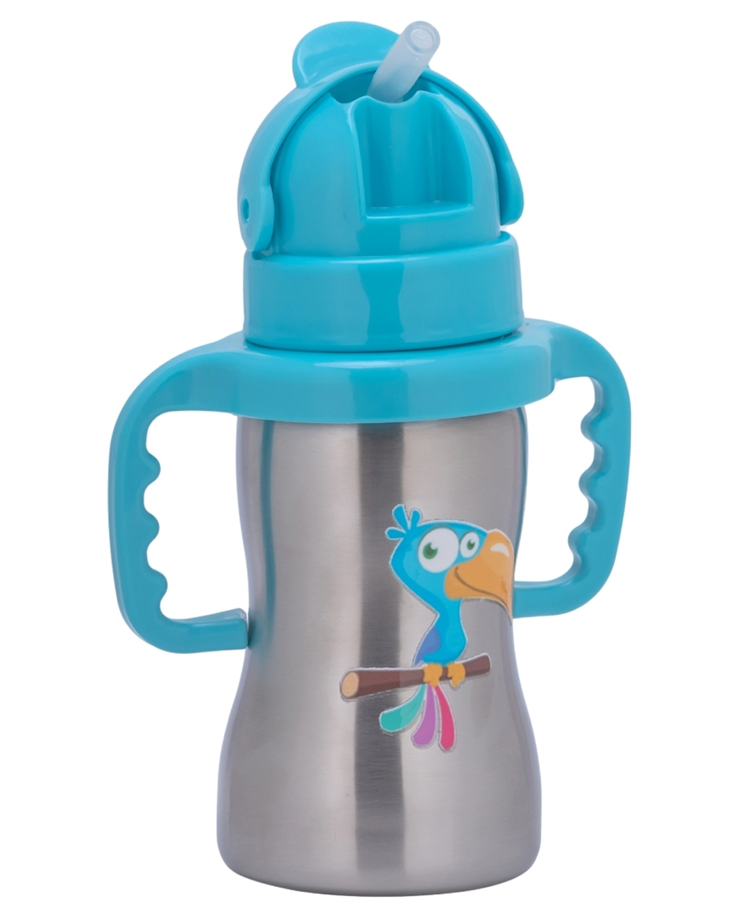Adore Gracious! Stainless Steel Straw Sipper with Twin Handle 290ml- Blue Toucan-image-8