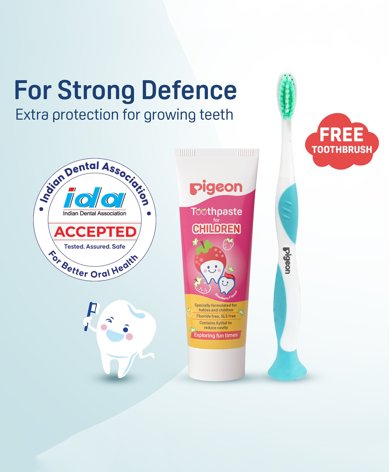 Pigeon Children Toothpaste Strawberry With Free Kids Toothbrush- 45 g-image-23