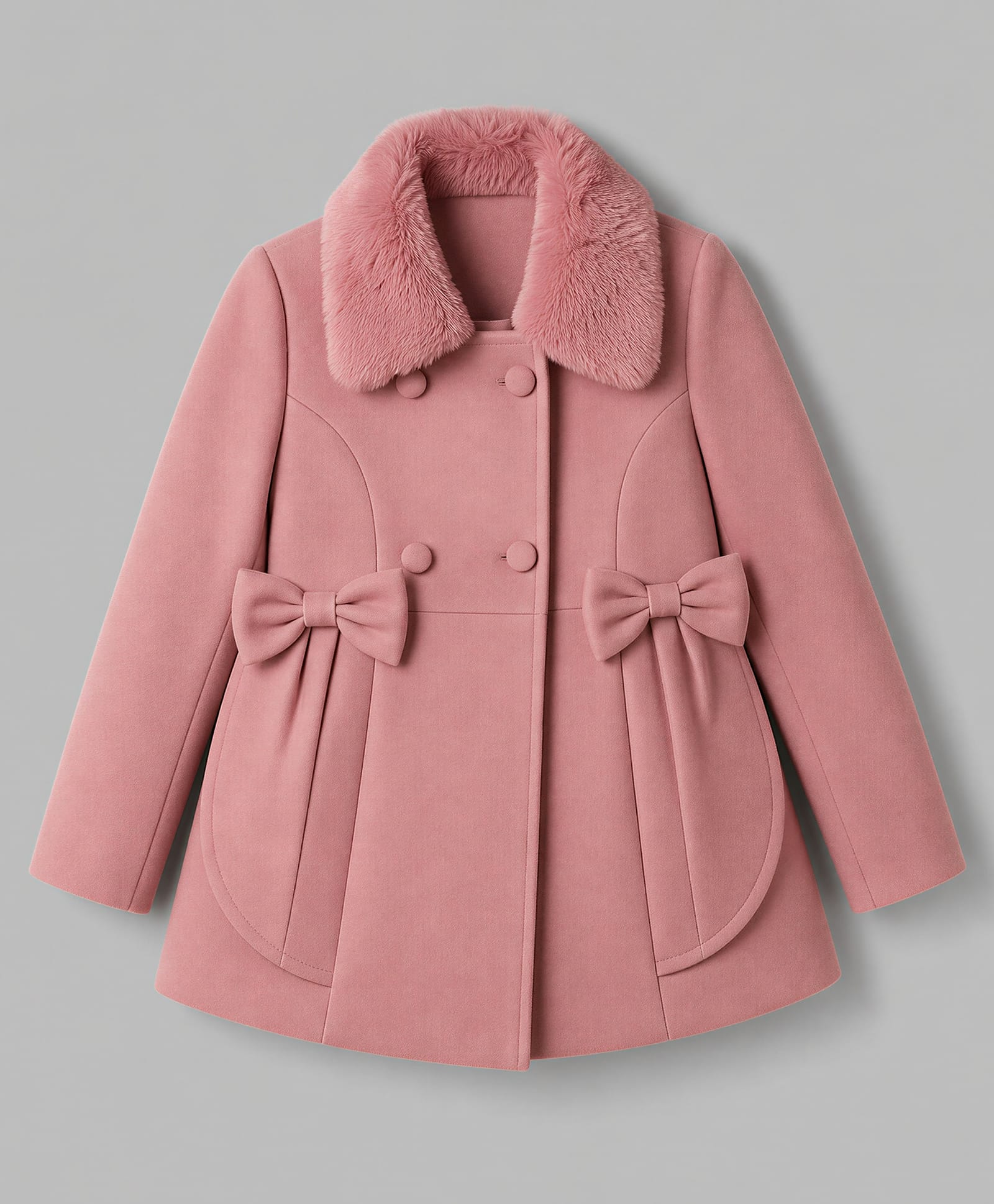 Babyhug Woven Trench Coat with Full Sleeves and Bow Detail - Pink-image-11