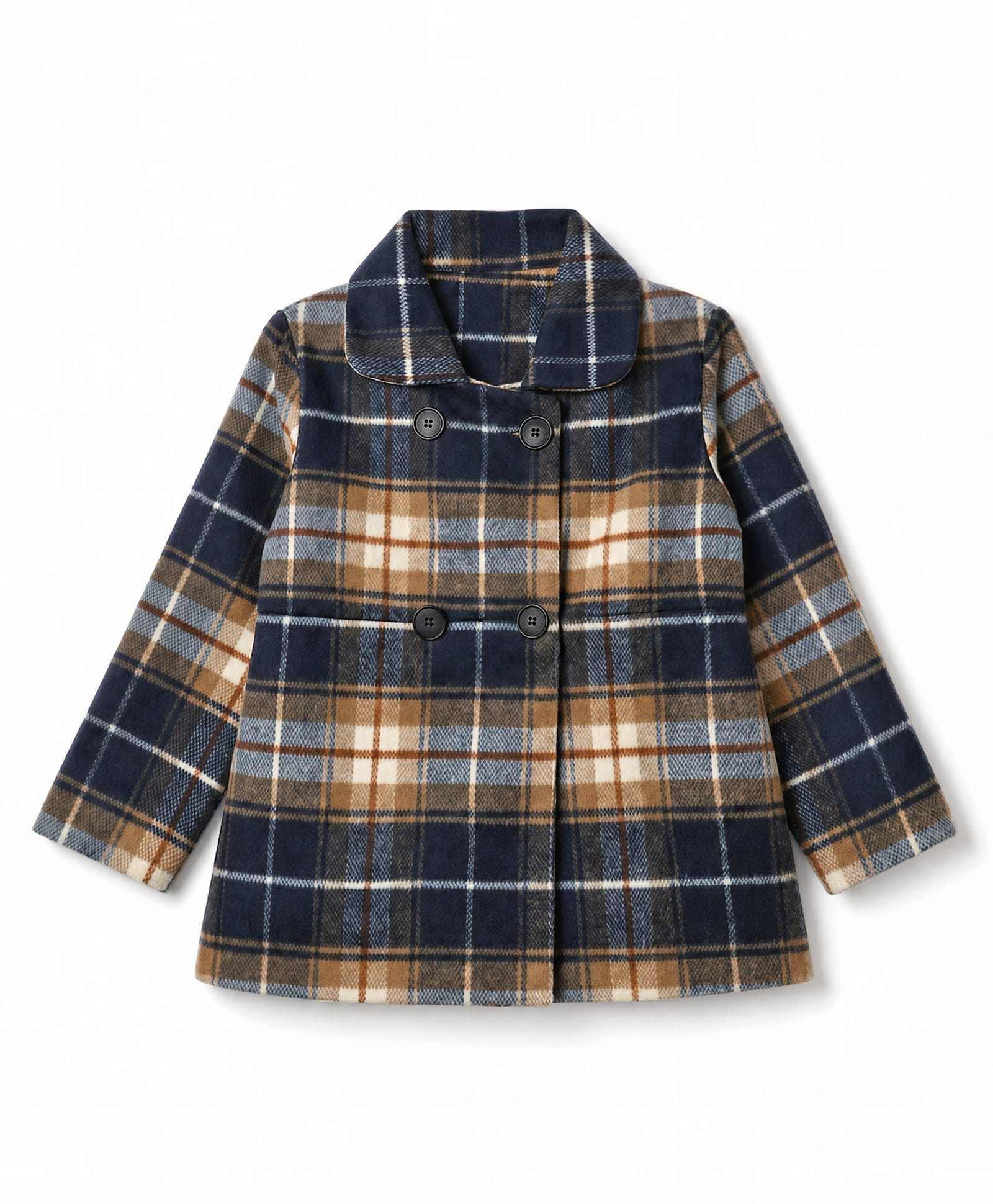 Babyhug Woven Full Sleeves Checked Coat - Navy Blue-image-29